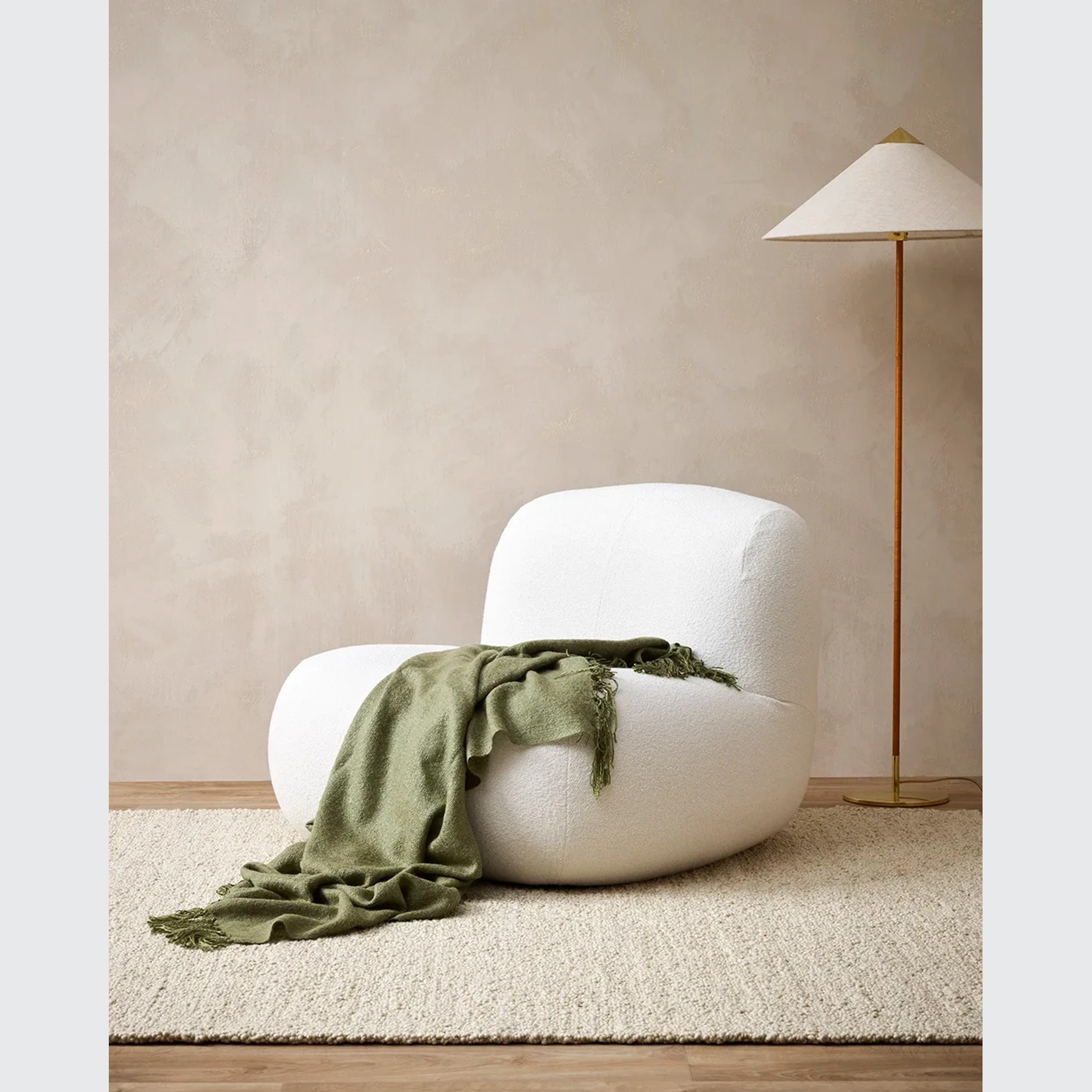 Baya Richmond Throw - Moss | Acrylic/Wool Blend gallery detail image