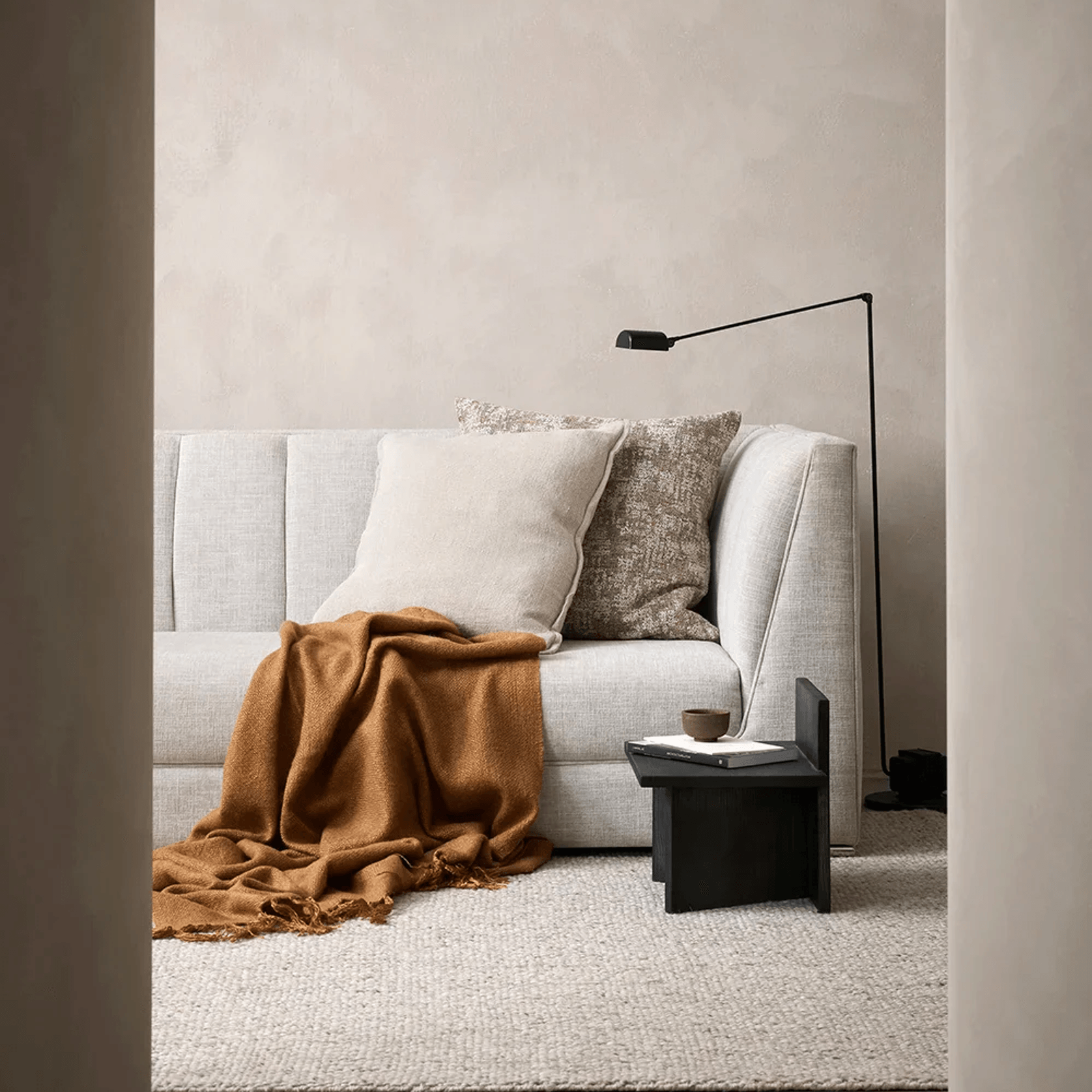 Baya Richmond Throw - Cinnamon | Acrylic/Wool Blend gallery detail image