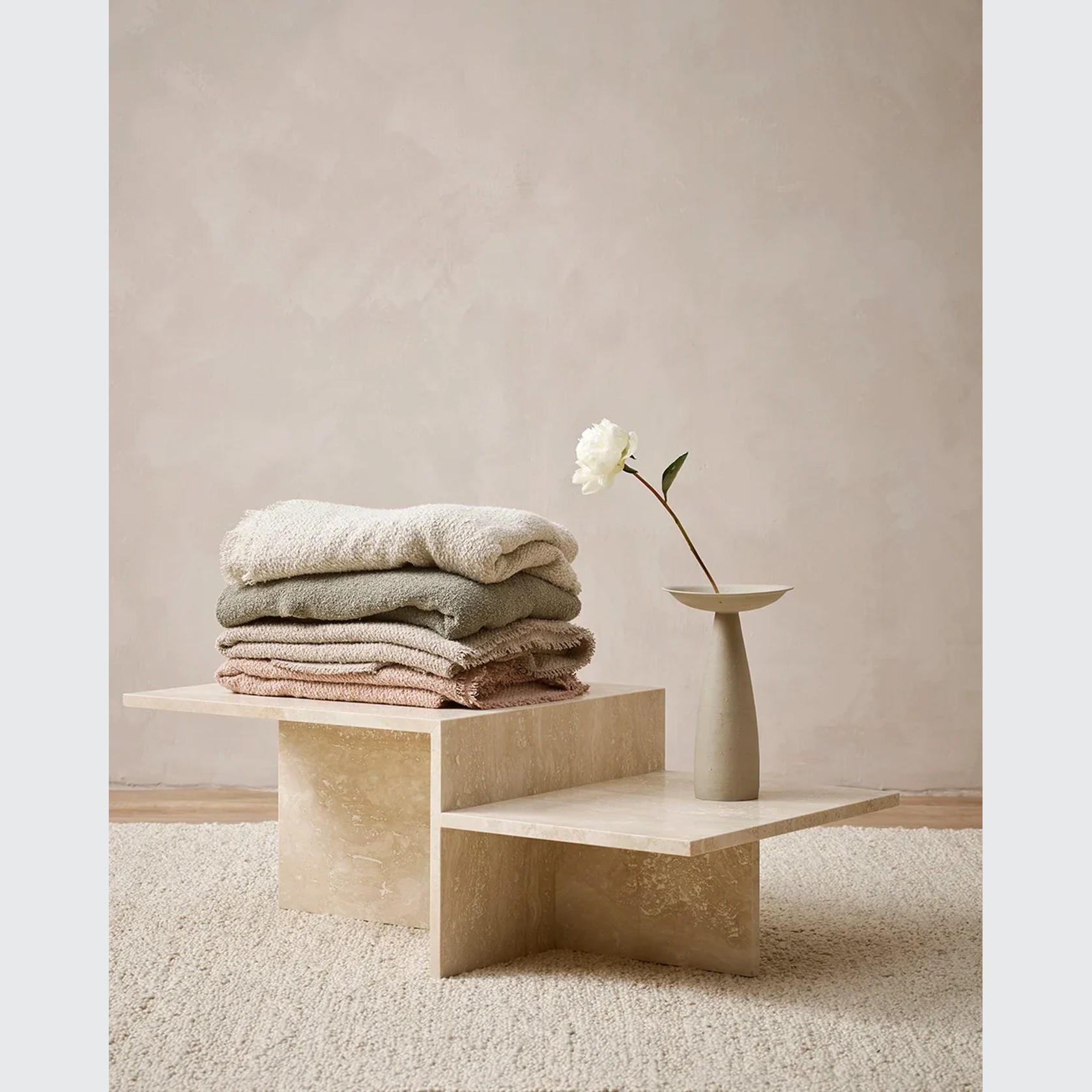 Baya Cromwell Throw - Neutral | Cotton Blend gallery detail image