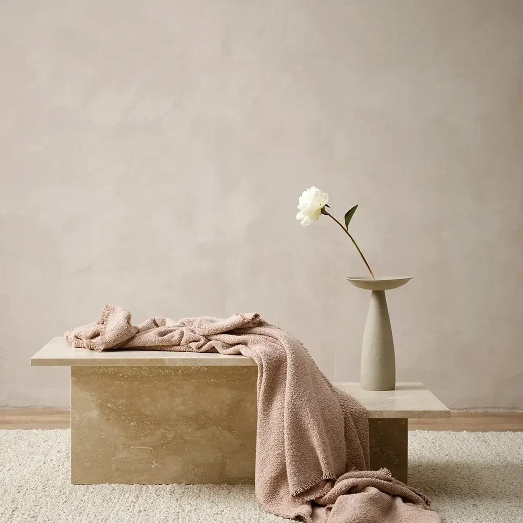 Baya Cromwell Throw - Blush | Cotton Blend gallery detail image