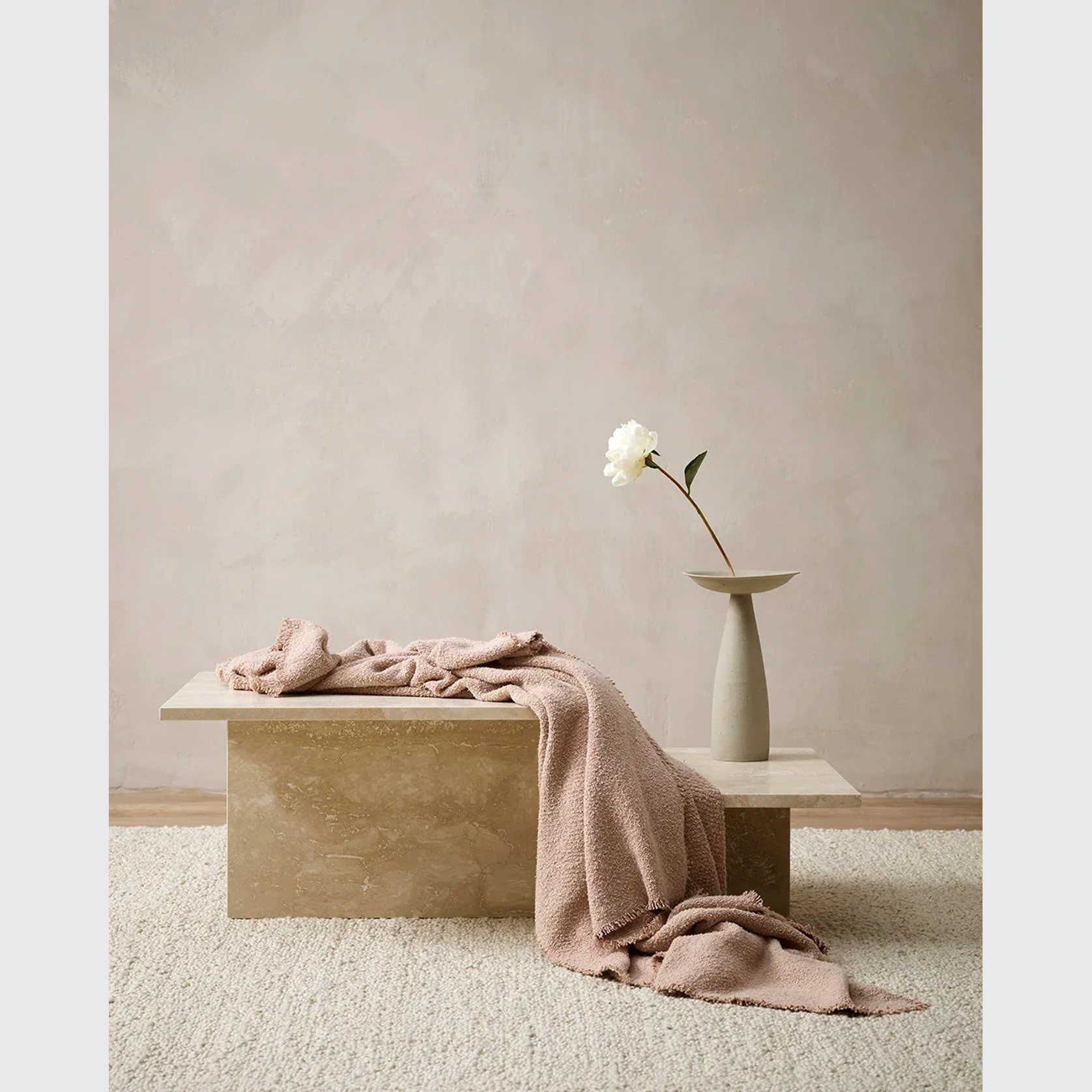 Baya Cromwell Throw - Blush | Cotton Blend gallery detail image