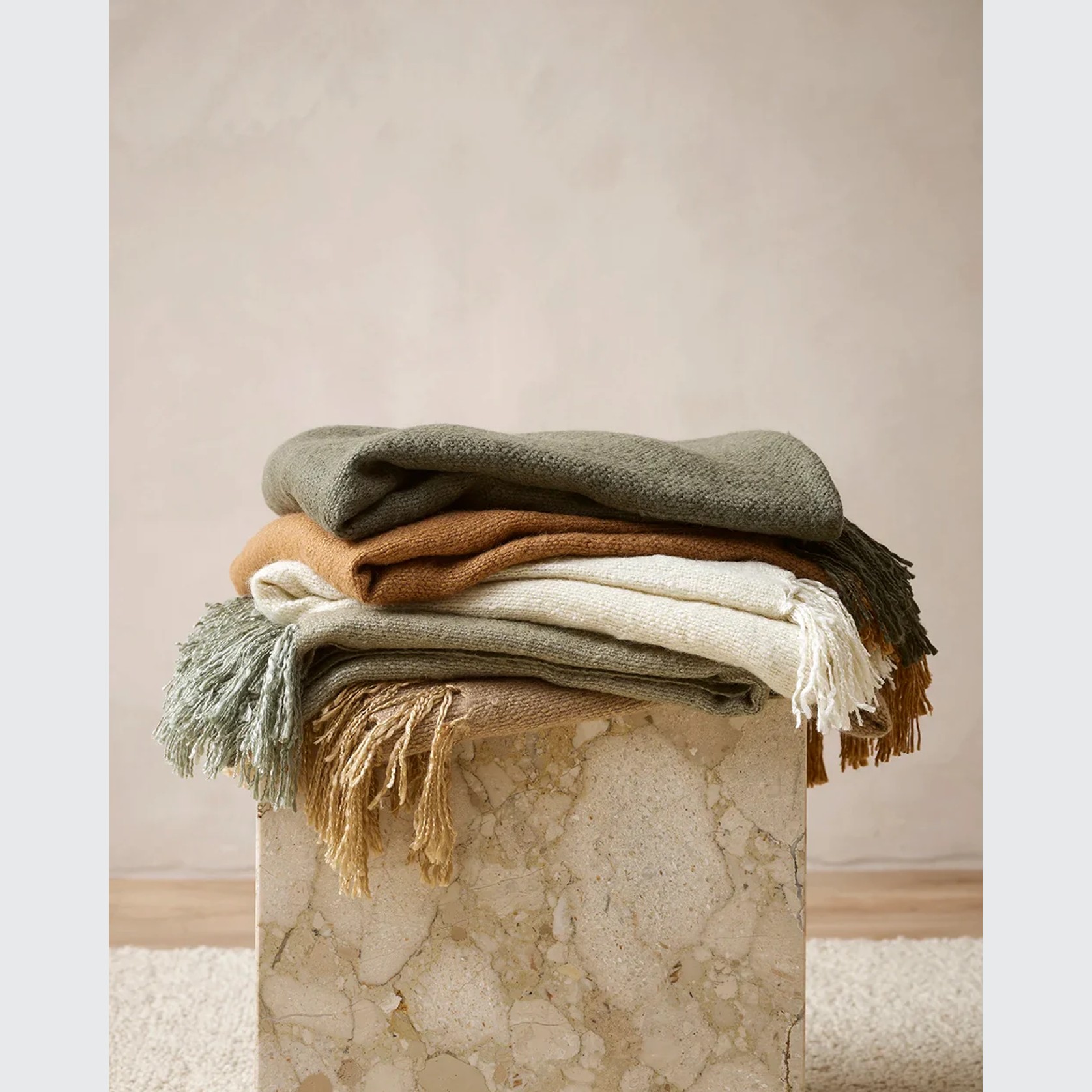 Baya Richmond Throw - Cinnamon | Acrylic/Wool Blend gallery detail image