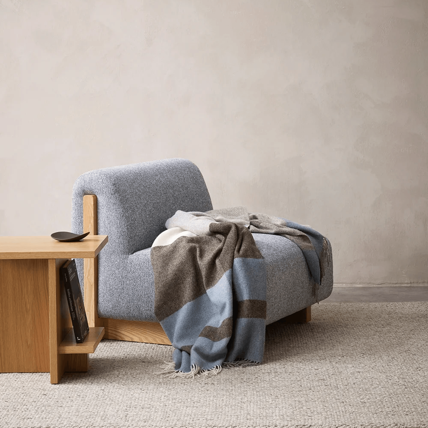 Baya Brunswick Throw - Sky | Pure NZ Wool gallery detail image