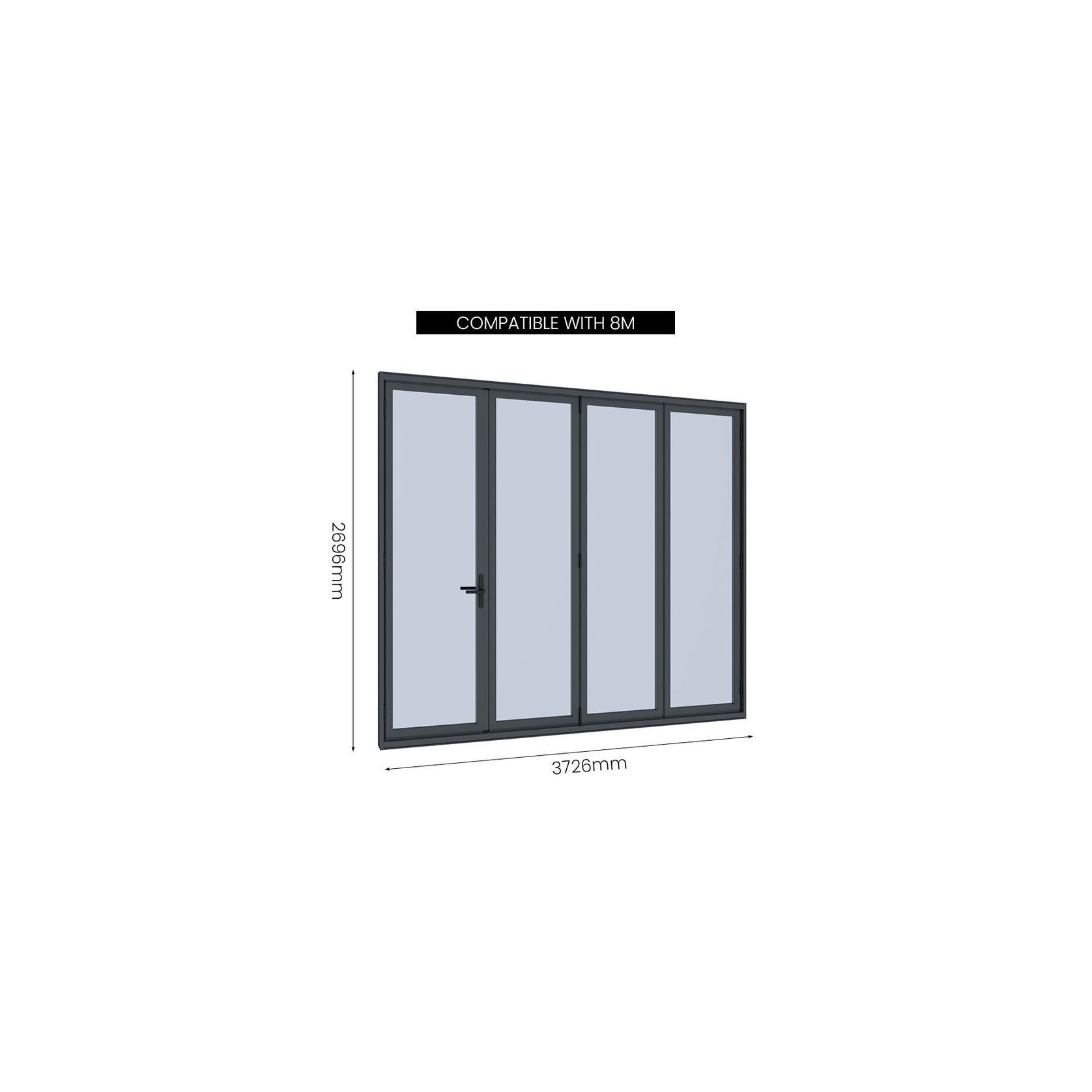 Bifold Glass Door For Pacific Wall Mounted Pergola gallery detail image