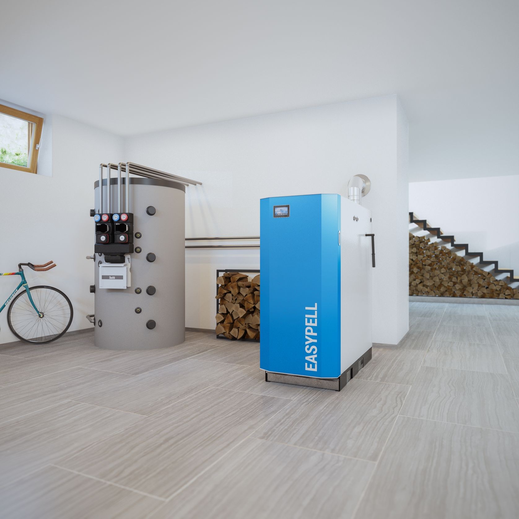 Easypell Log Burner Package (Wood Log Boiler) gallery detail image