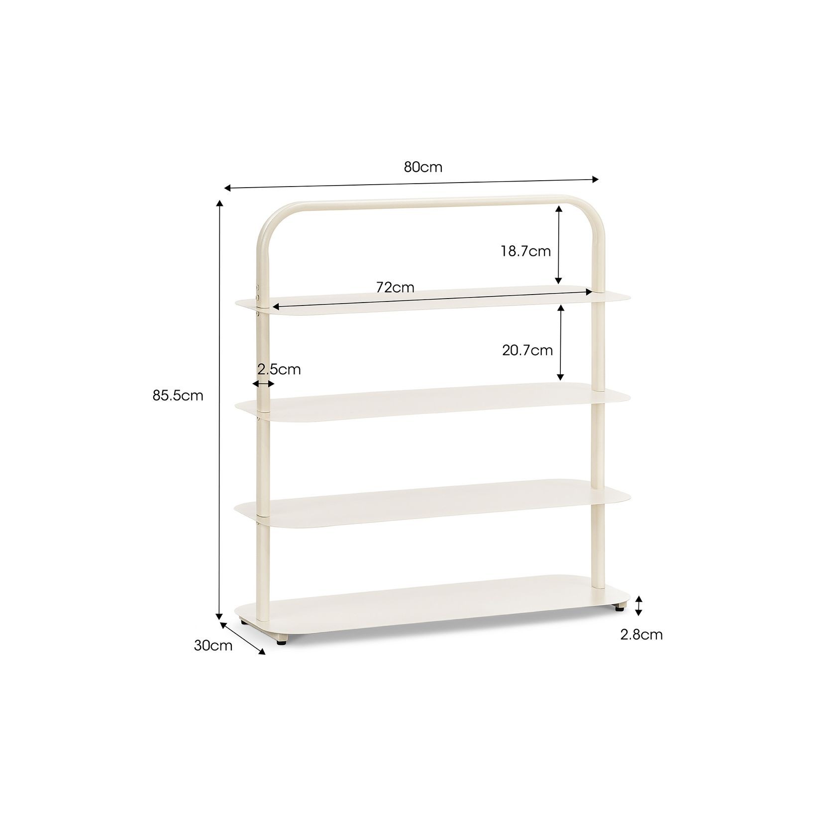 Tresta 4 Tier Medium Shelf | Beige Cream gallery detail image