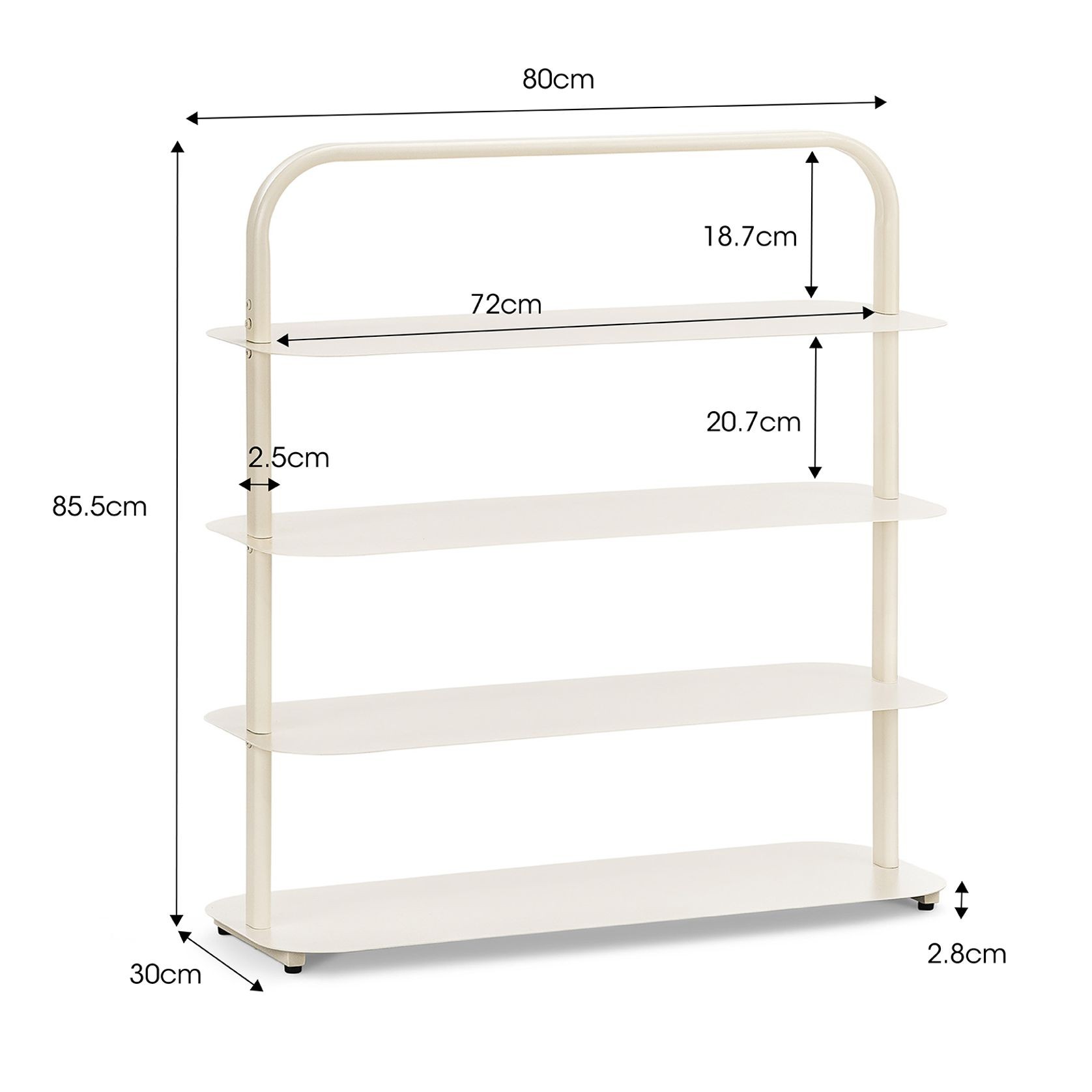 Tresta 4 Tier Medium Shelf | Beige Cream gallery detail image