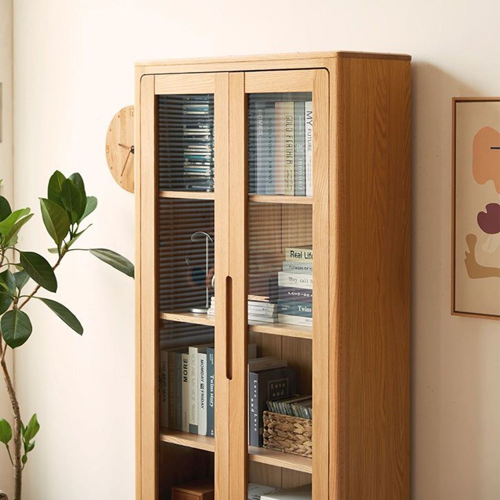 Seattle Natural Solid Oak Large Display Bookcase gallery detail image