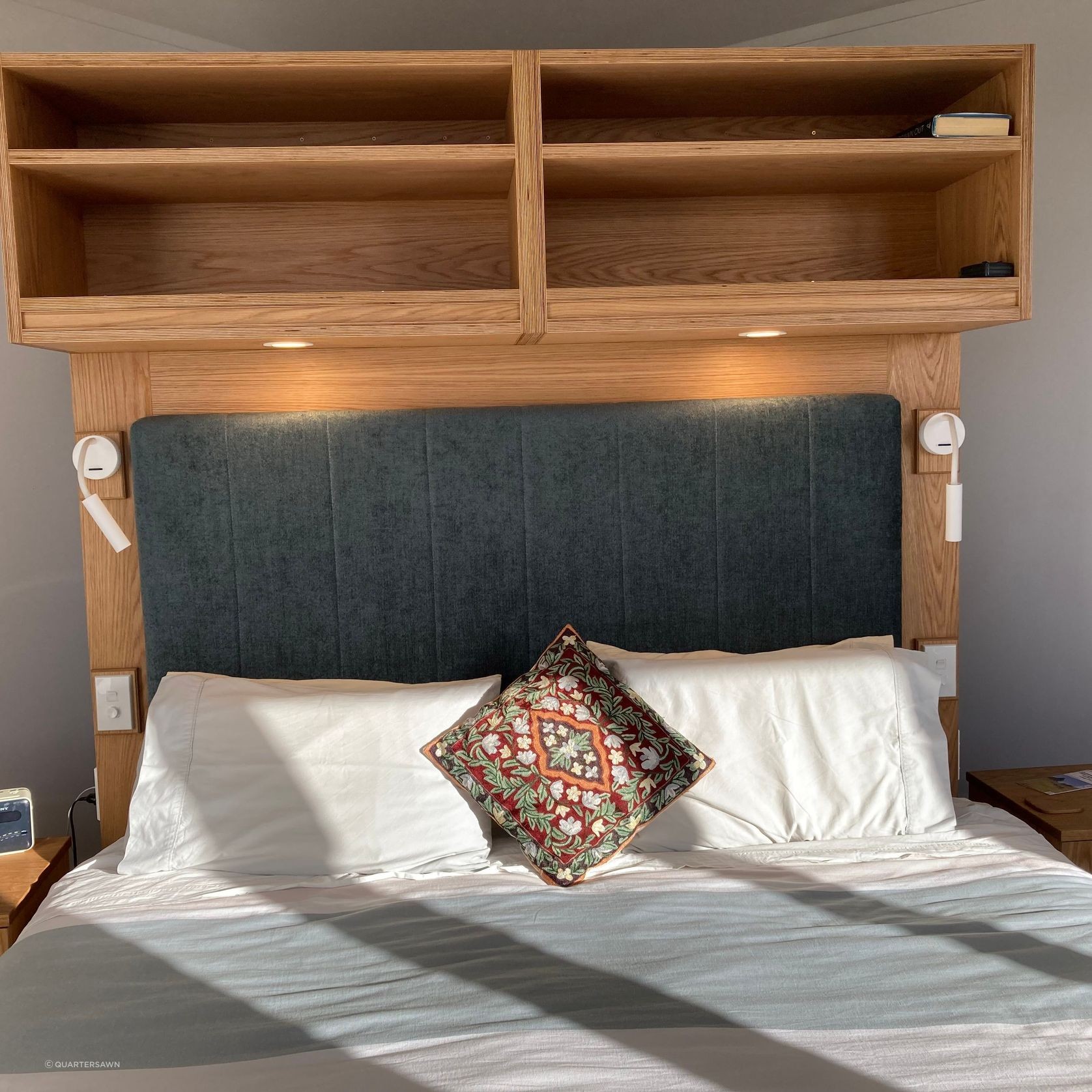 Oak Bedhead and Bookcase gallery detail image