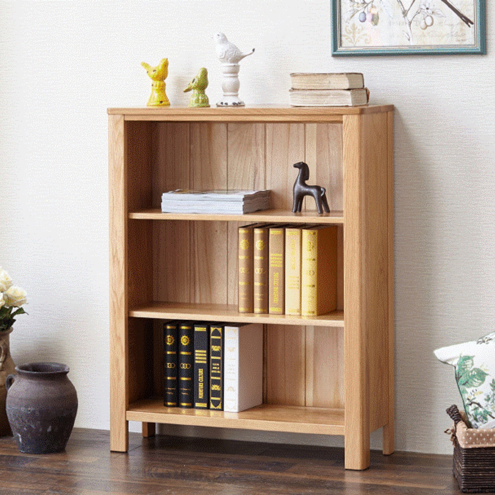 Humbie Natural Solid Oak Small Bookcase gallery detail image