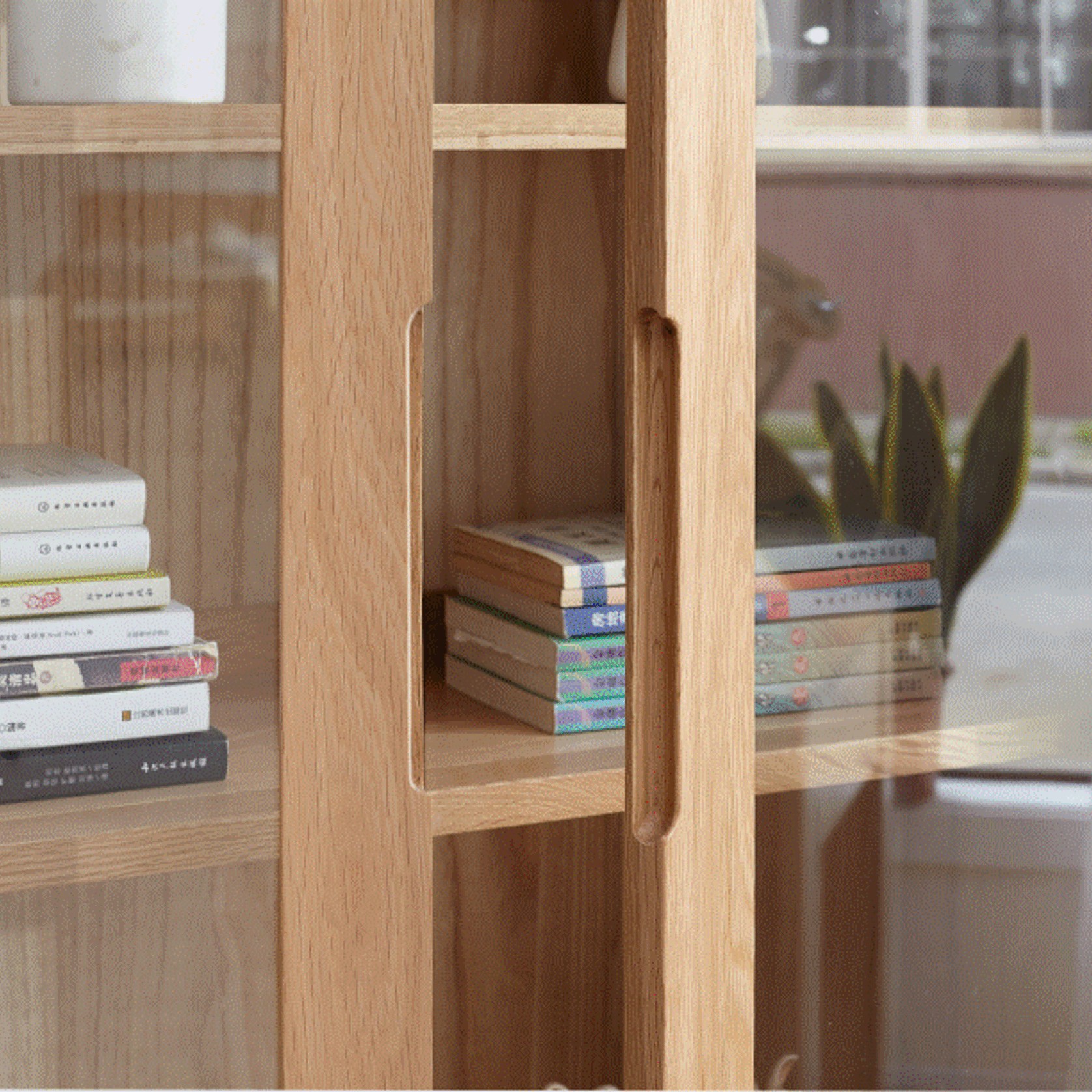 Humbie Solid Oak Large Display Cabinet gallery detail image
