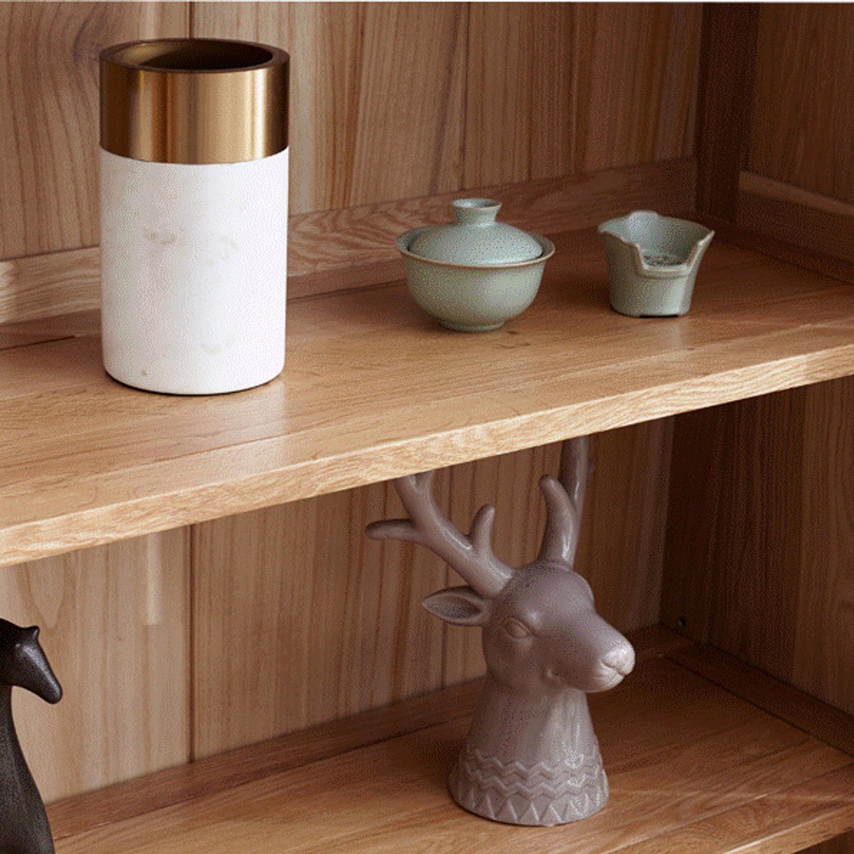 Humbie Solid Oak Large Display Cabinet gallery detail image