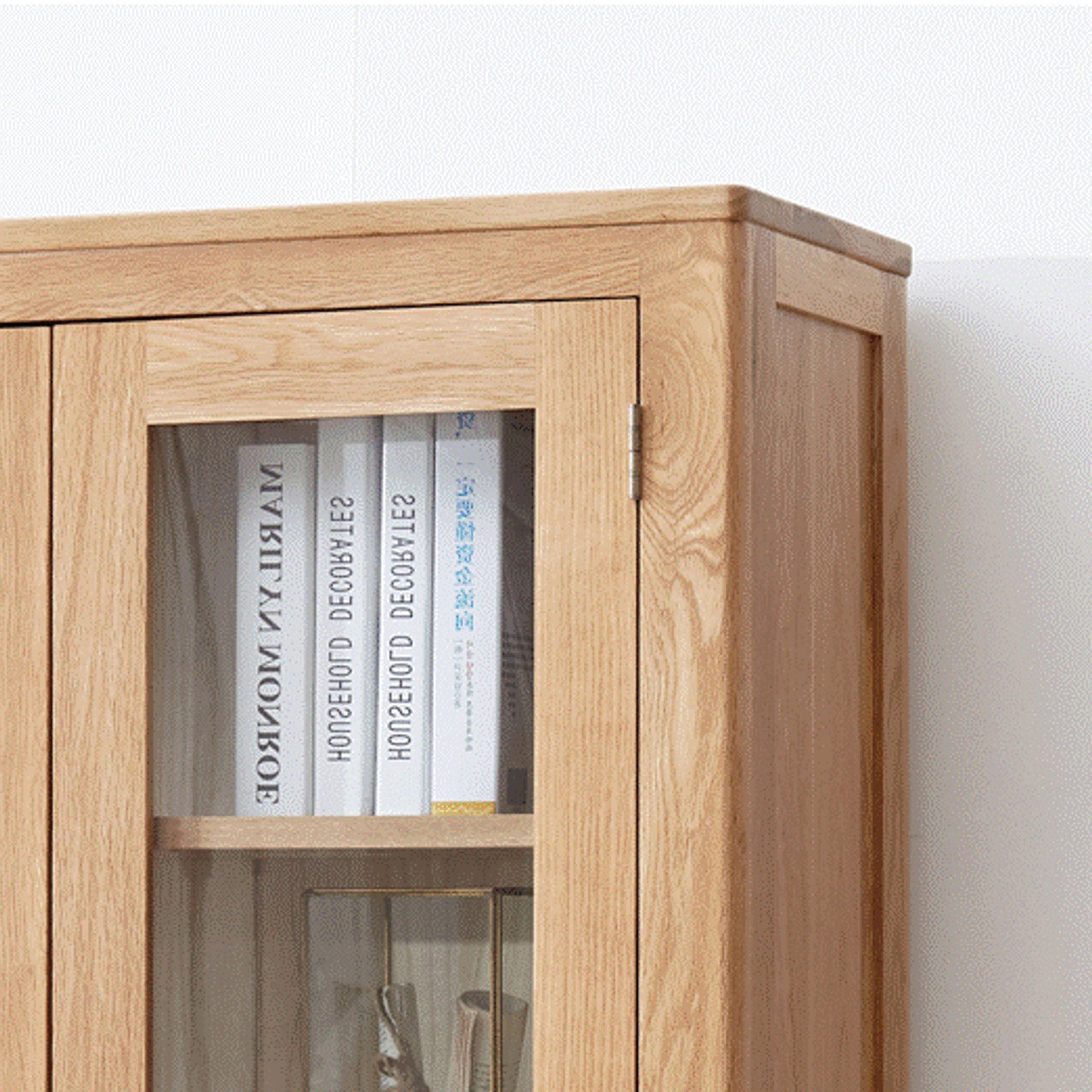 Humbie Solid Oak Large Display Cabinet gallery detail image