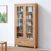 Humbie Solid Oak Large Display Cabinet gallery detail image