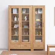 Humbie Solid Oak Slim Display Cabinet gallery detail image