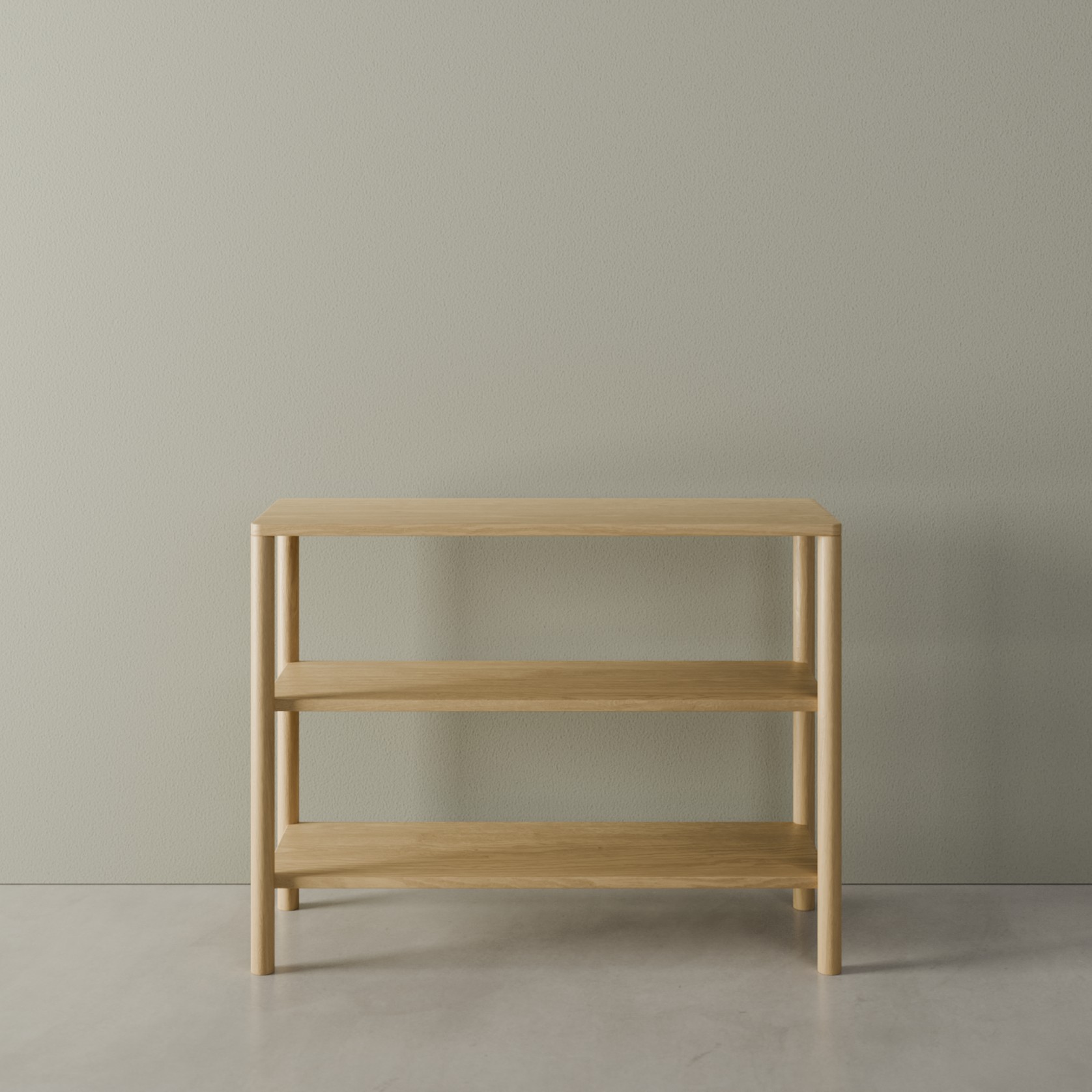 Nordica Bookshelf - 2 Tier Solid Oak (small) gallery detail image