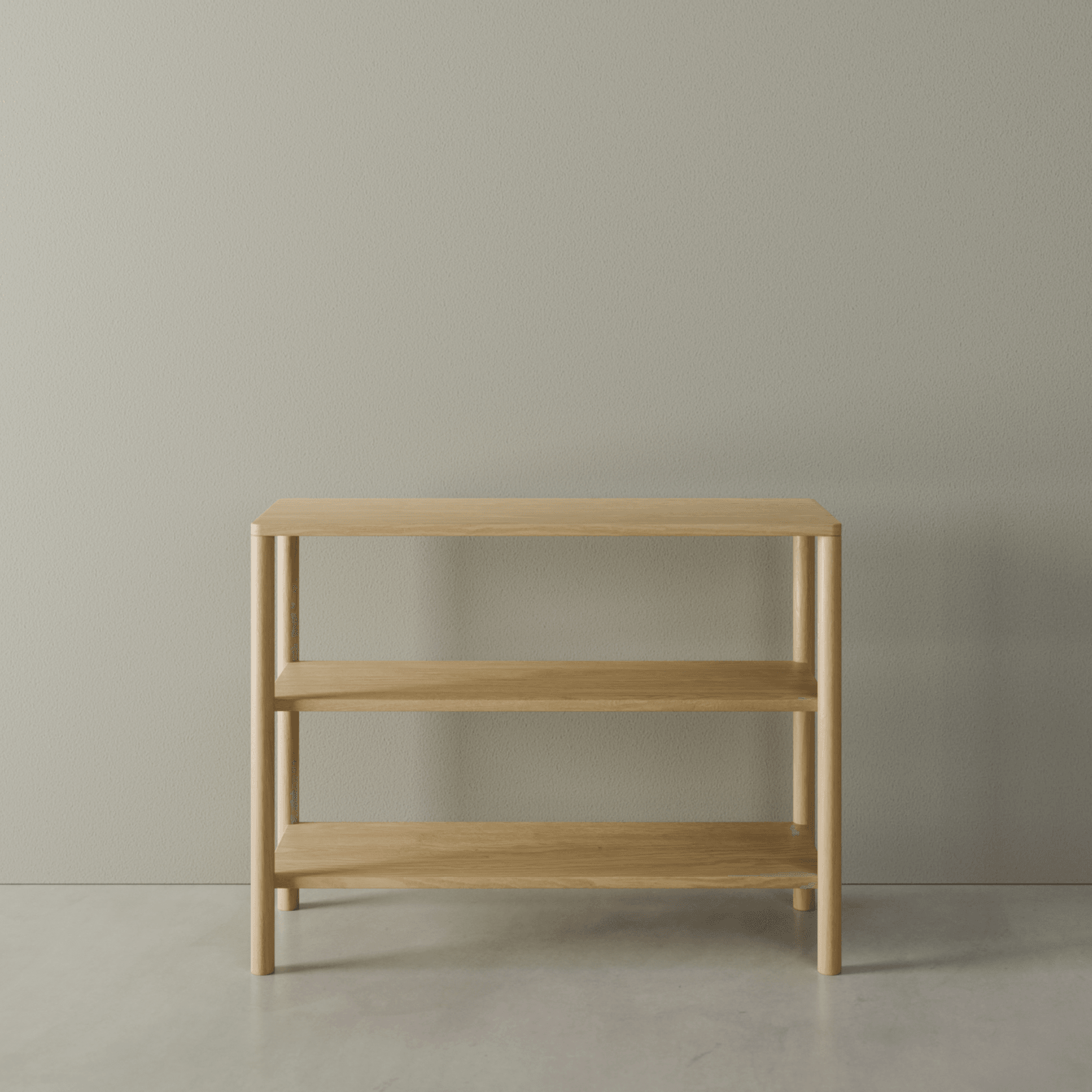 Nordica Bookshelf - 2 Tier Solid Oak (small) gallery detail image