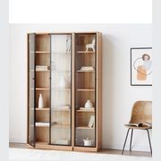 Odense Combination Neutral Oak Display/Bookcase Cabinet gallery detail image