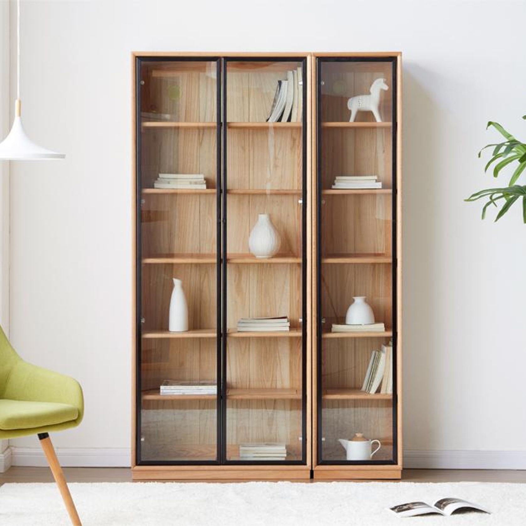 Odense Combination Neutral Oak Display/Bookcase Cabinet gallery detail image