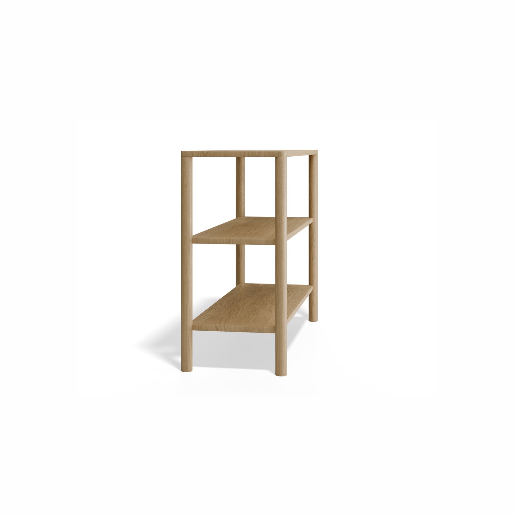 Nordica Bookshelf - 2 Tier Solid Oak (small) gallery detail image