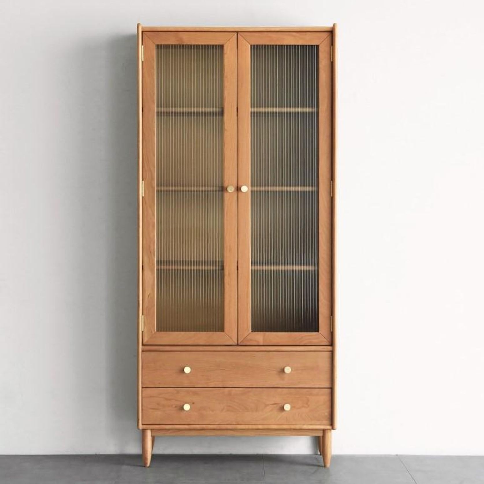 Prunus Solid Cherry Bookcase with Glass Doors gallery detail image