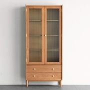 Prunus Solid Cherry Bookcase with Glass Doors gallery detail image