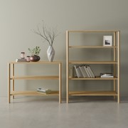 Nordica Bookshelf - 2 Tier Solid Oak (small) gallery detail image
