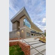 Brick Inlay podium, Toorak Pavilion