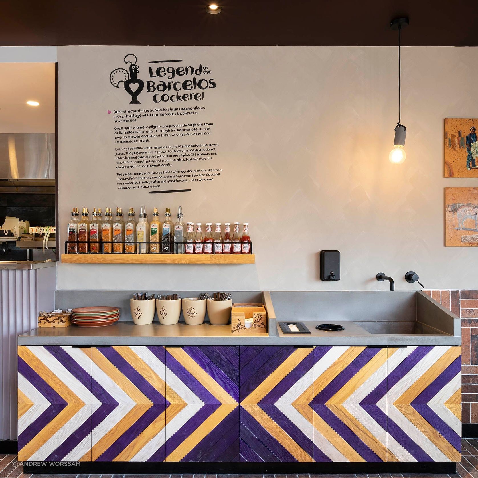 Antico Casale Bruciato brick tiles, Nando's Clayton