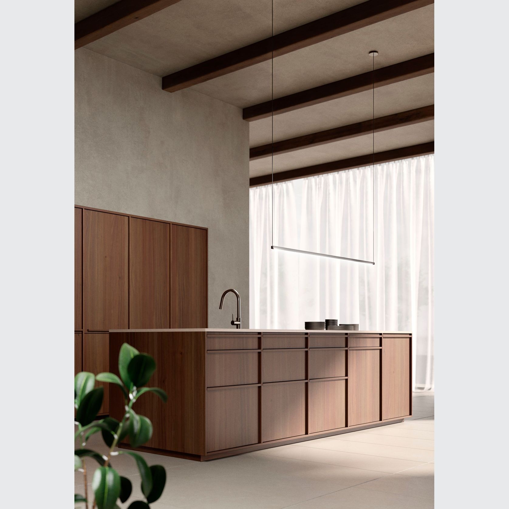 Kyoto Kitchen Cabinetry in Walnut gallery detail image