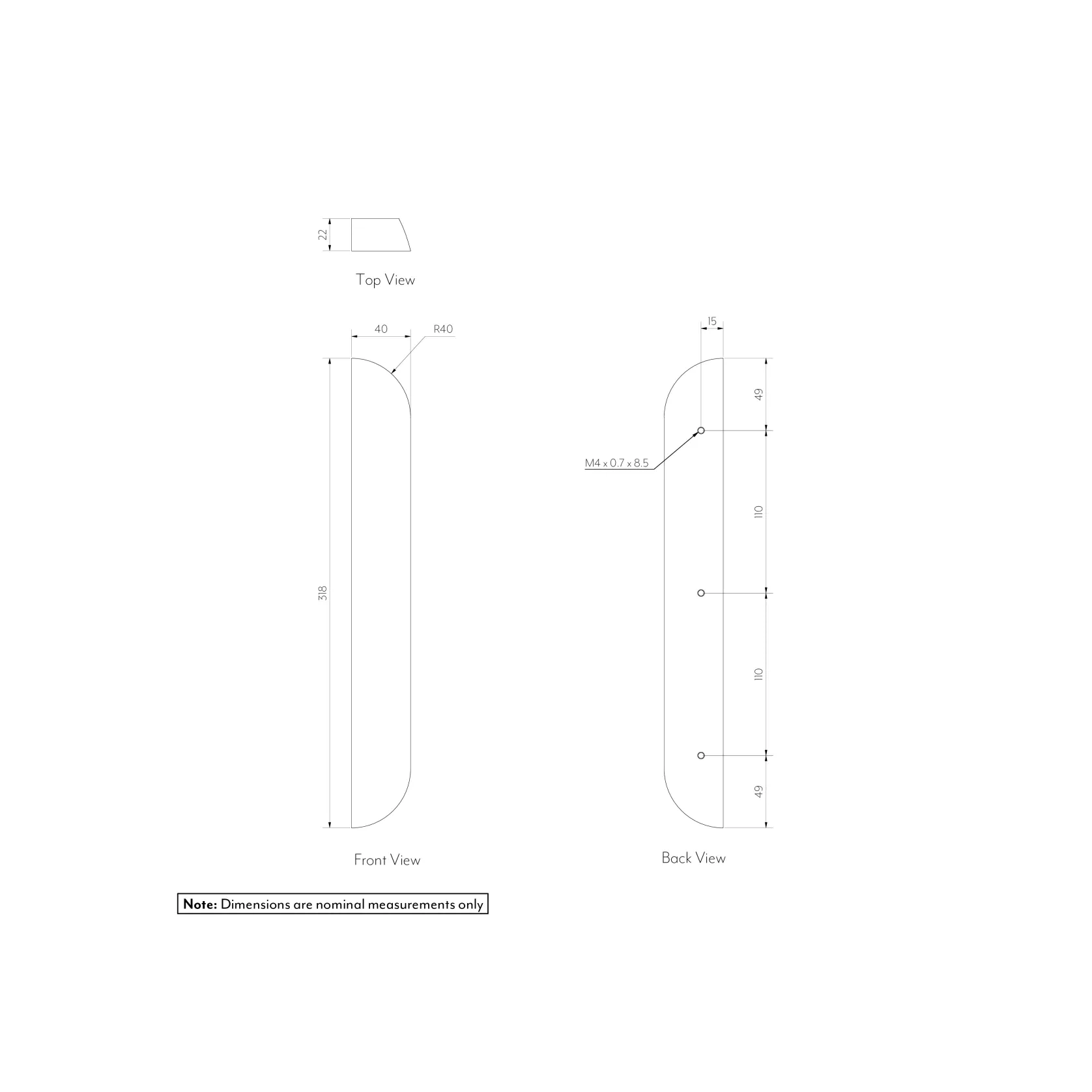 Pedra Curve Cabinetry Pull 320mm (Pair) gallery detail image