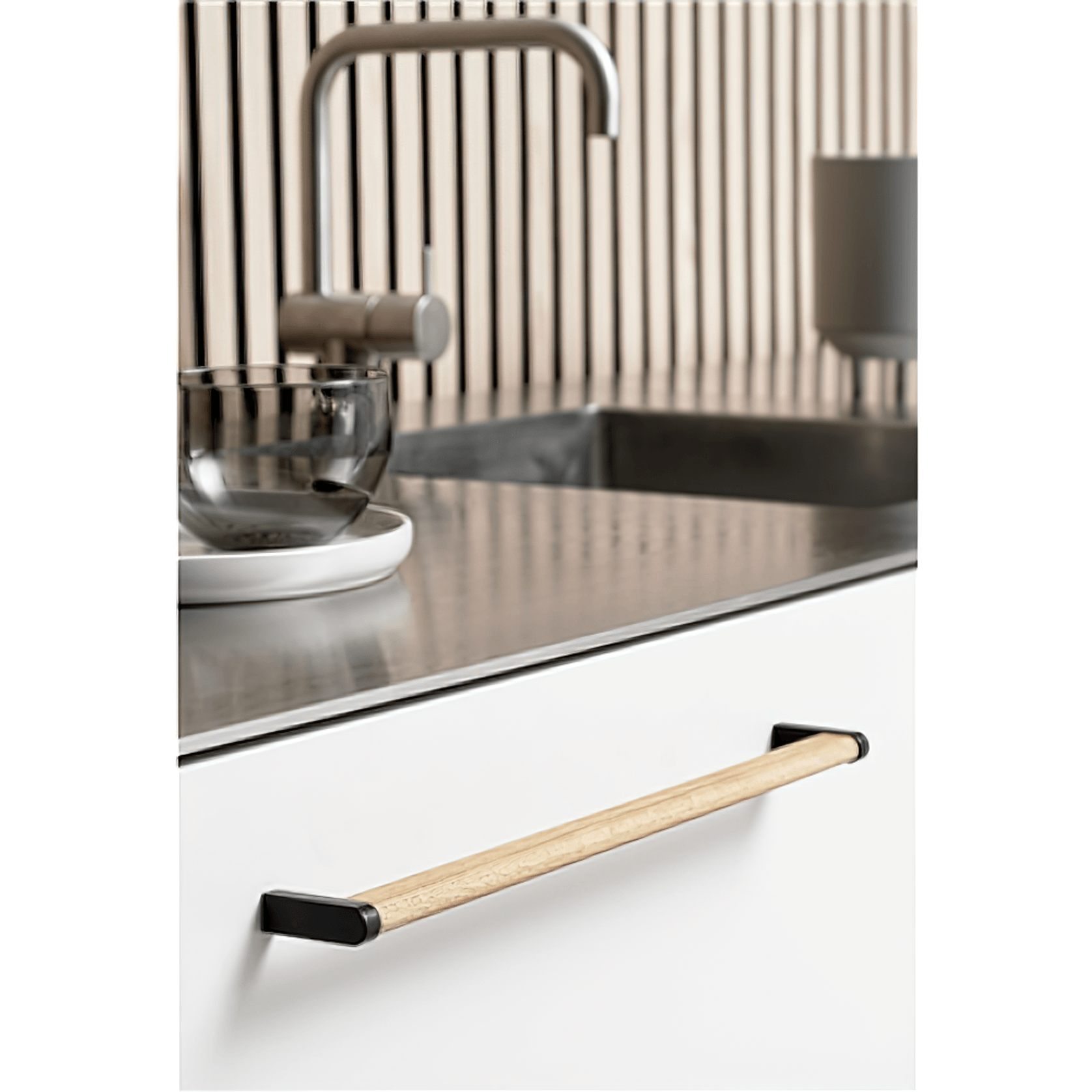 Furnipart Crossing 320mm Oak Lacquered / Matt Black gallery detail image
