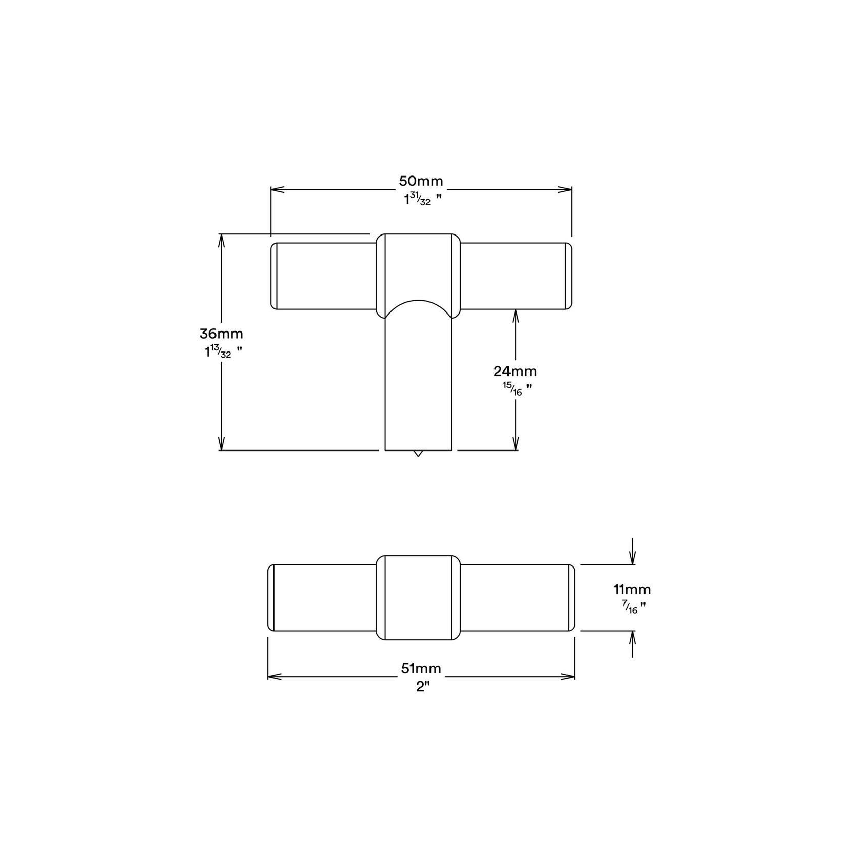 Iver Helsinki Cabinet Pull T Handle gallery detail image