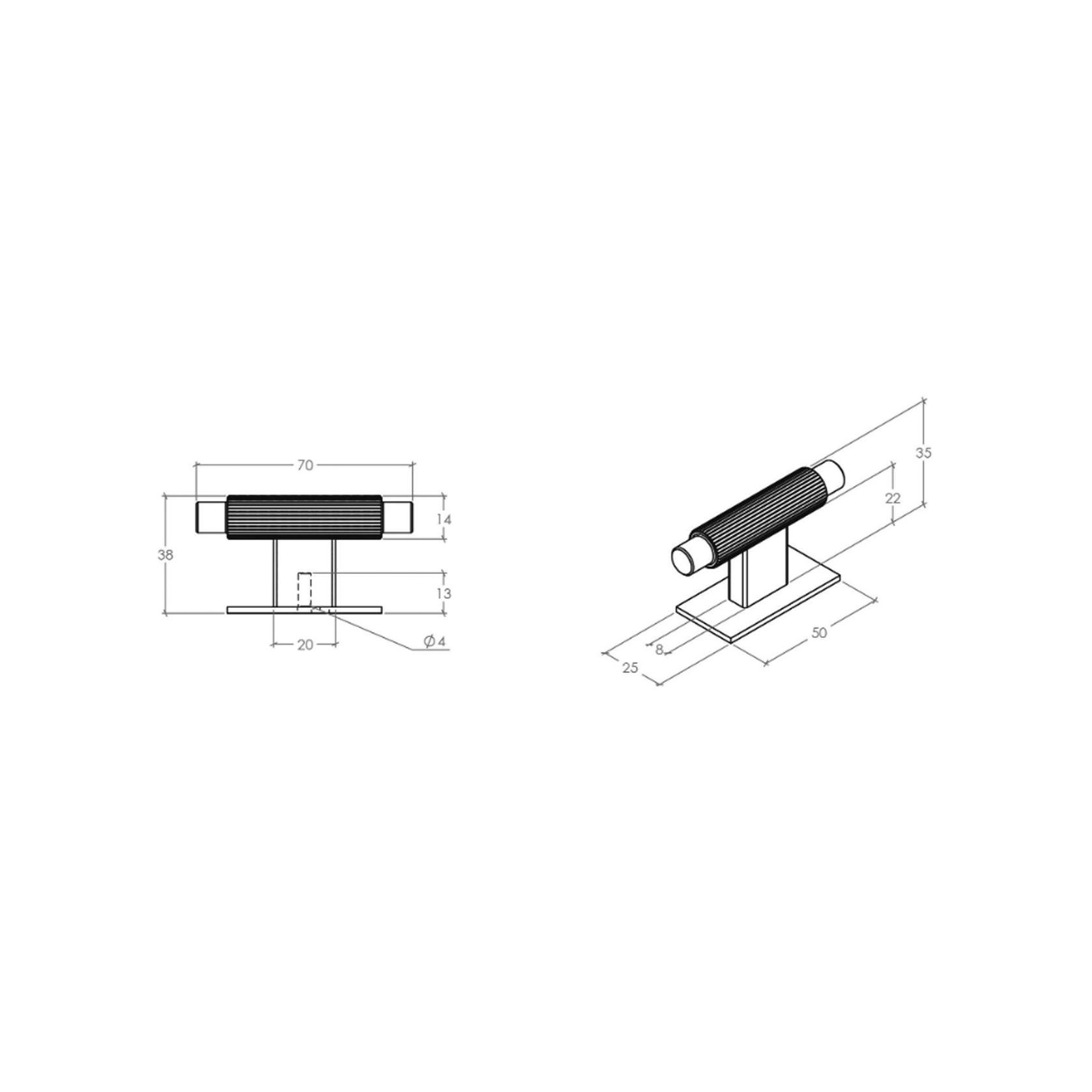 Momo Arpa Cabinet T Knob and Backplate 70mm gallery detail image