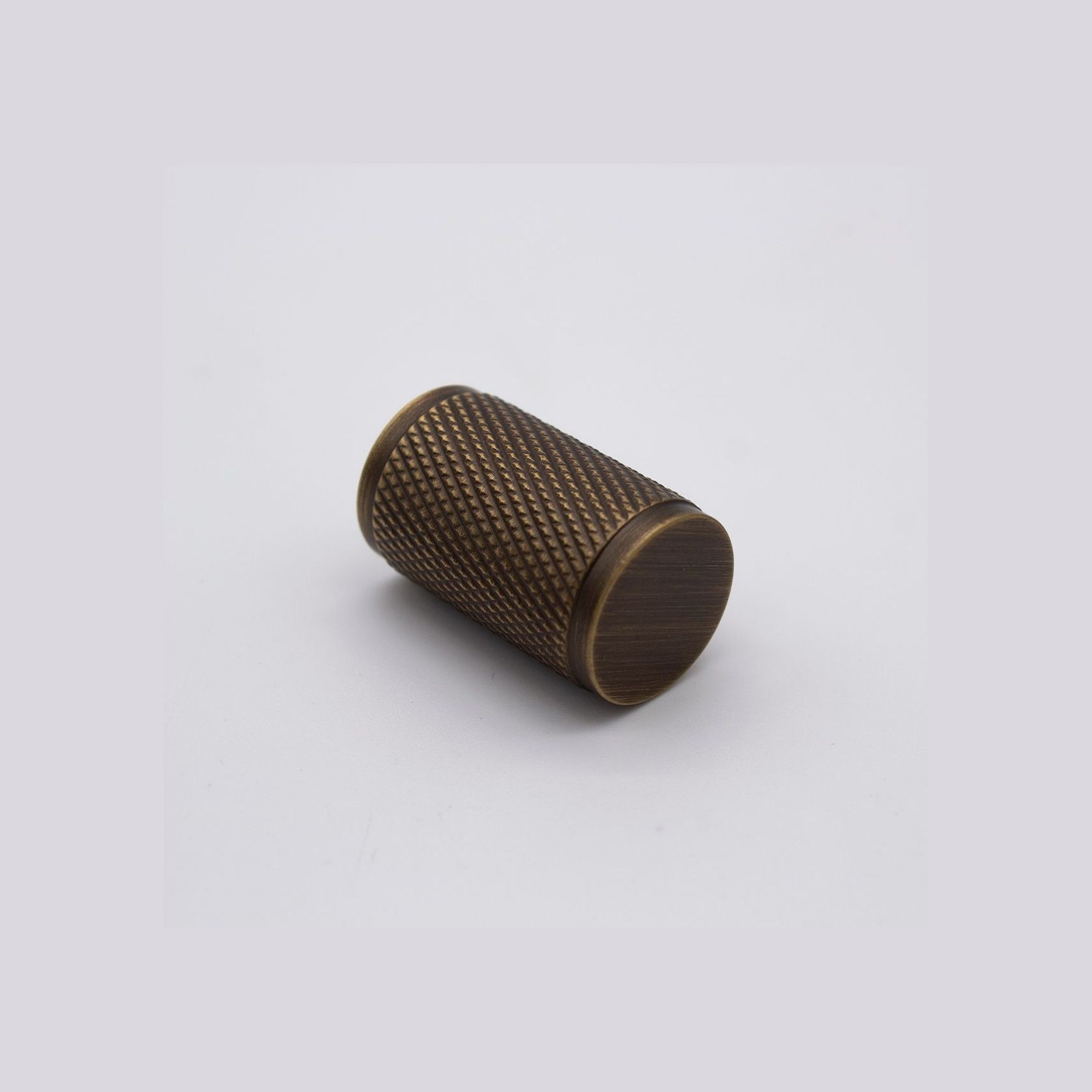 Aged Brass Knurled Cabinet Knob - Helena gallery detail image