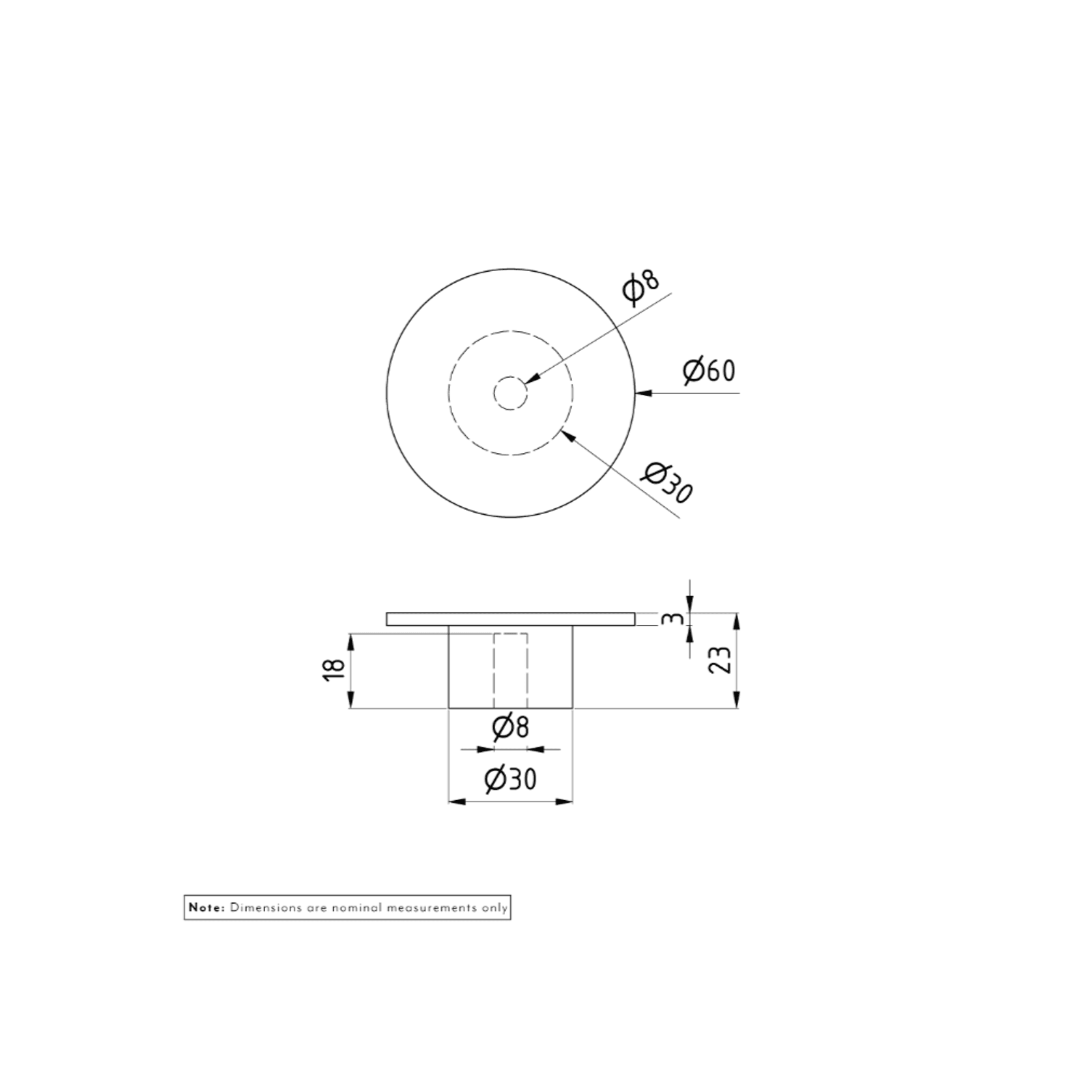 Myka Cabinetry Knob 60mm gallery detail image