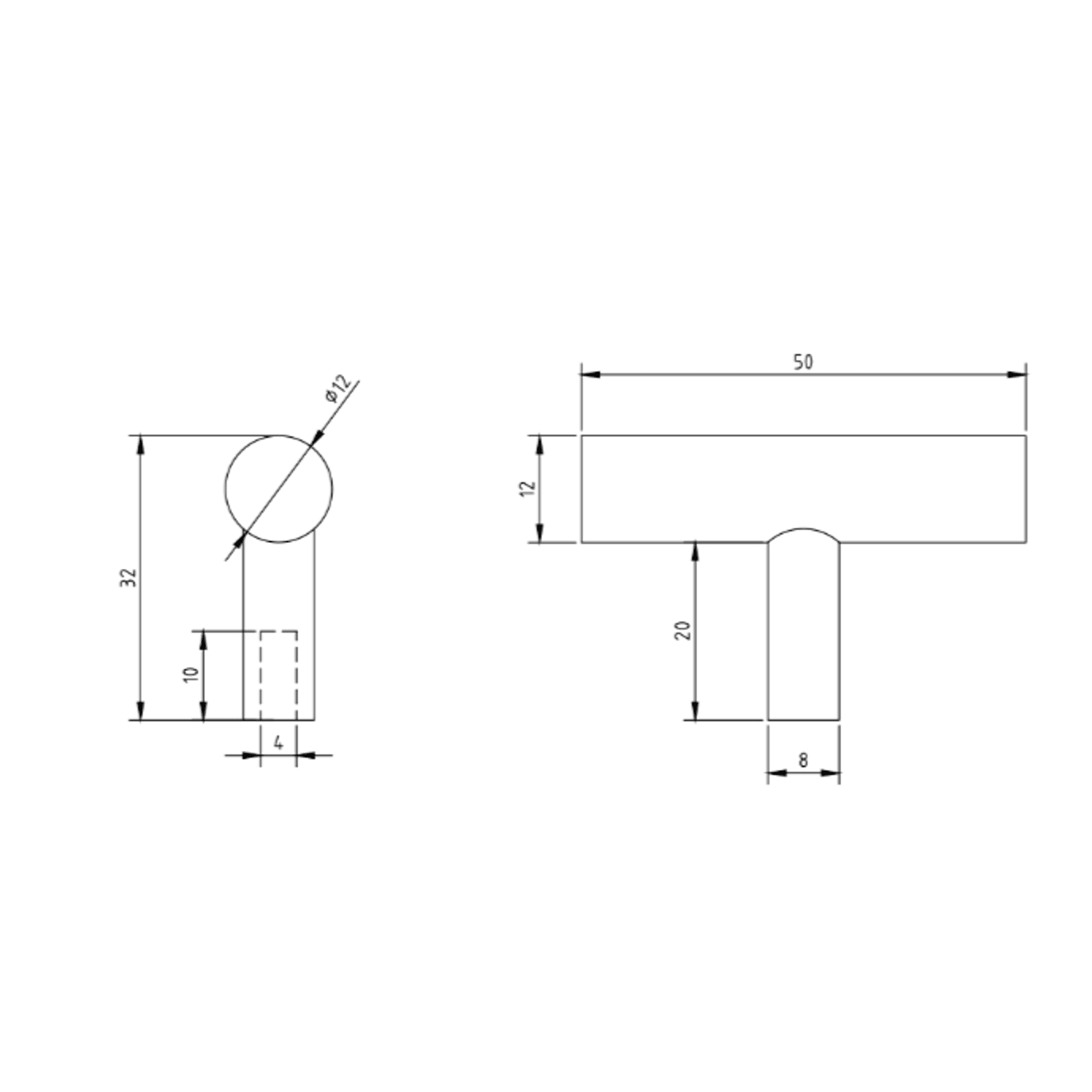 Tezra Cabinetry T Pull gallery detail image