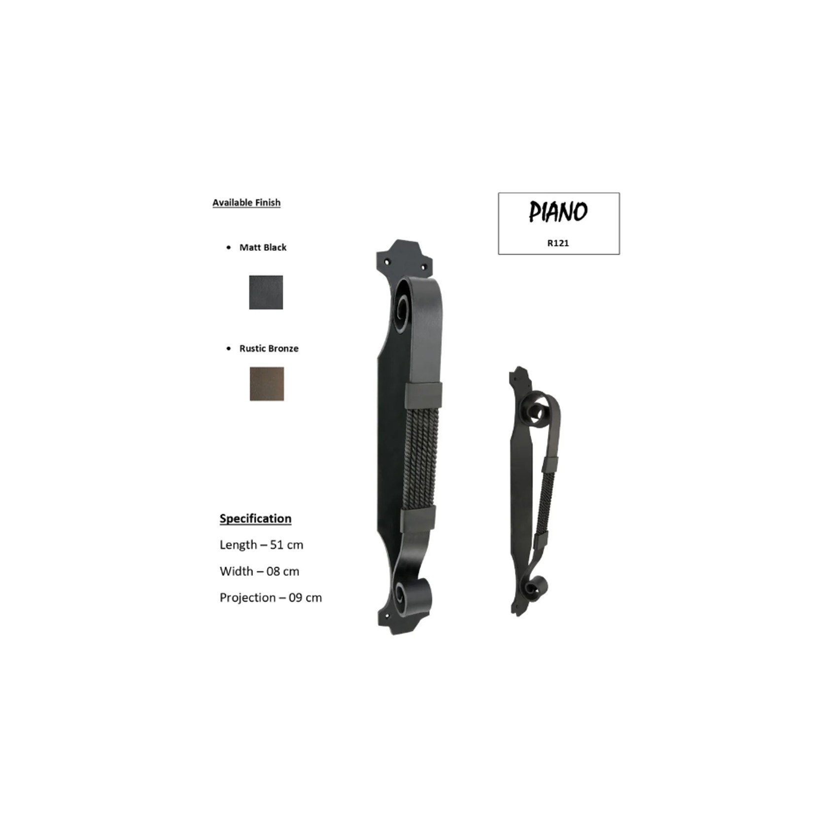 Piano – Iron Door Pull Handle gallery detail image