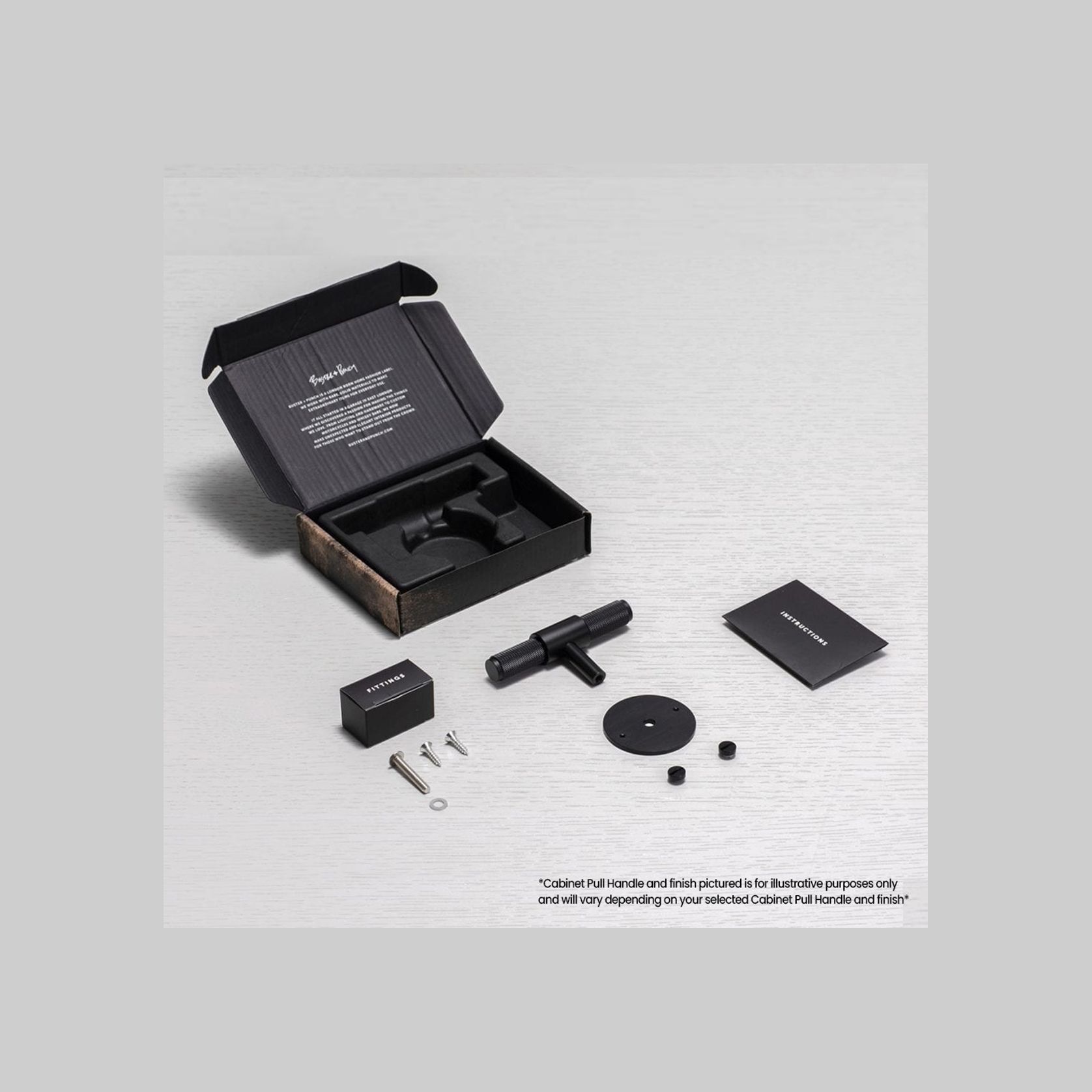 Buster and Punch Cabinet T-Bar Handle on Plate gallery detail image