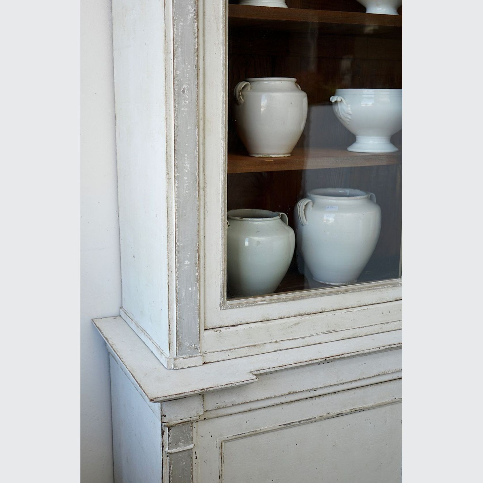 Antique French Painted Display Cupboard gallery detail image