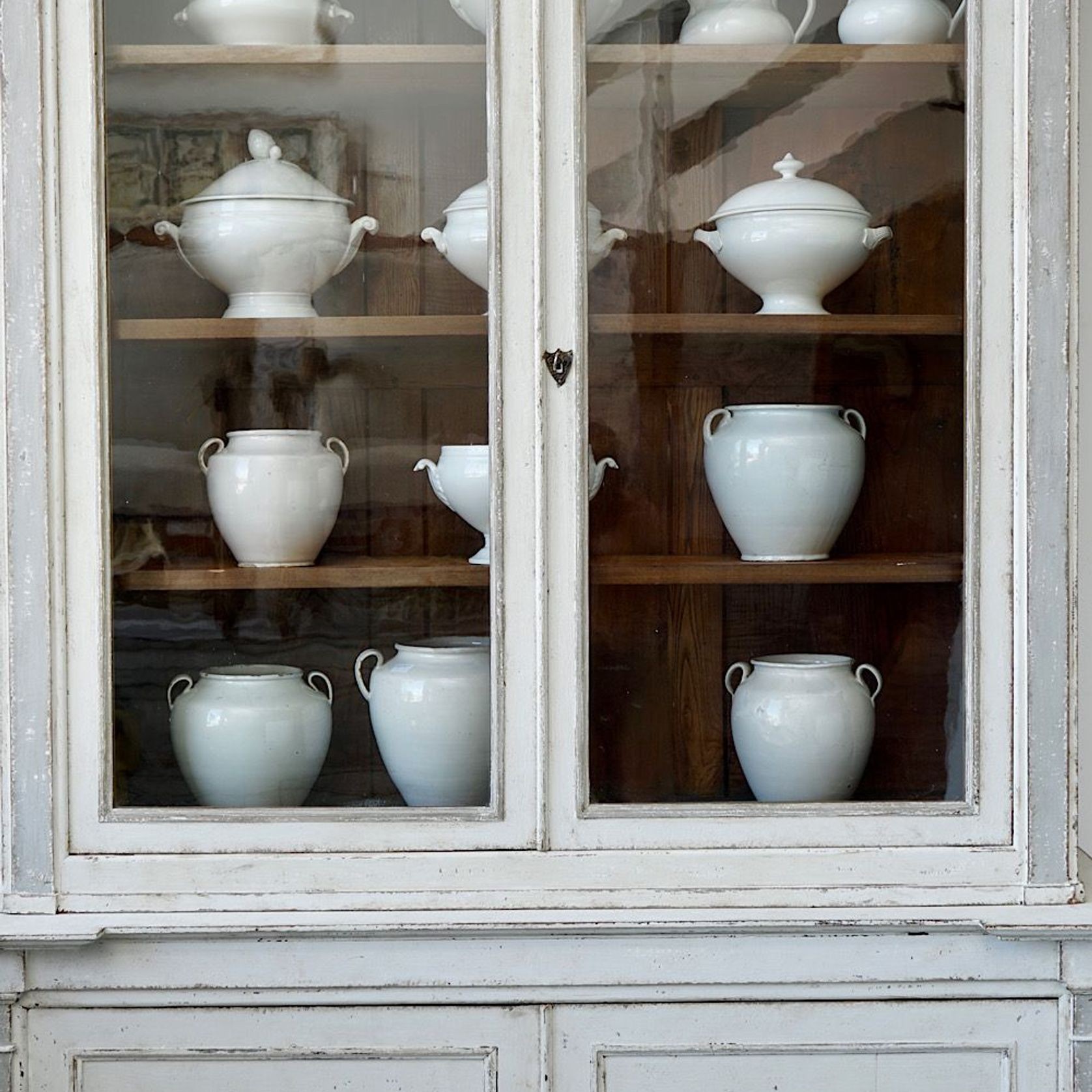 Antique French Painted Display Cupboard gallery detail image
