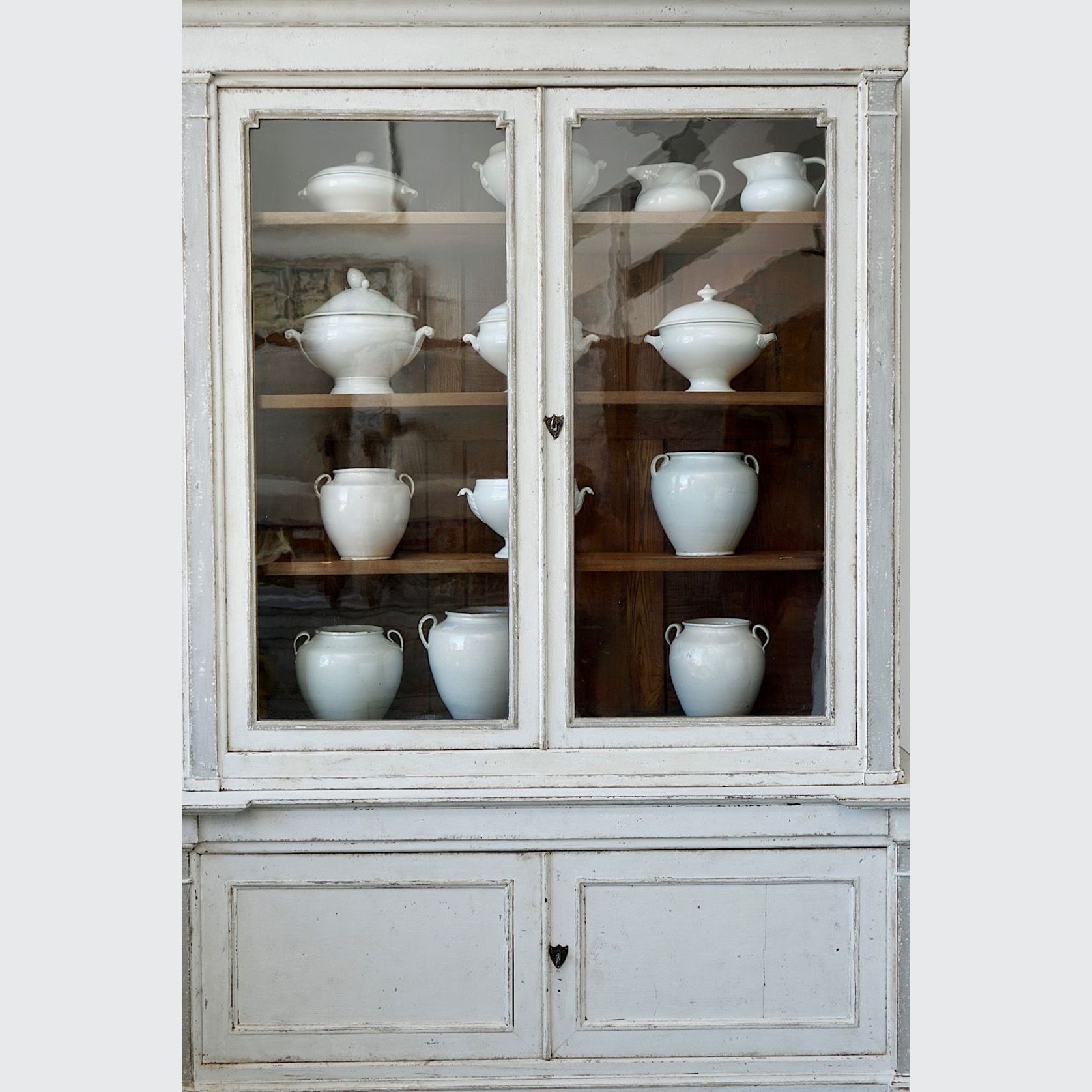 Antique French Painted Display Cupboard gallery detail image