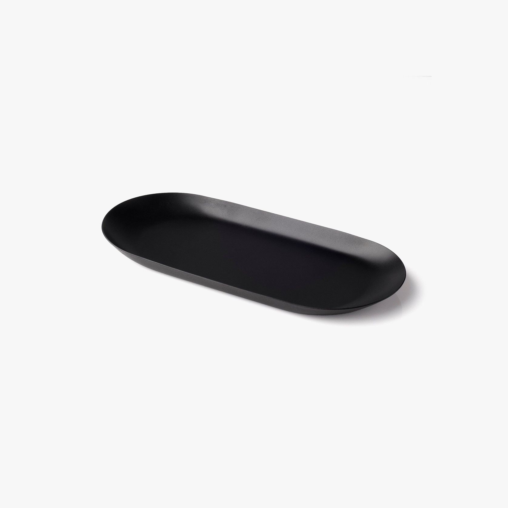 Matte Black Oval Stainless Steel Candle Tray gallery detail image
