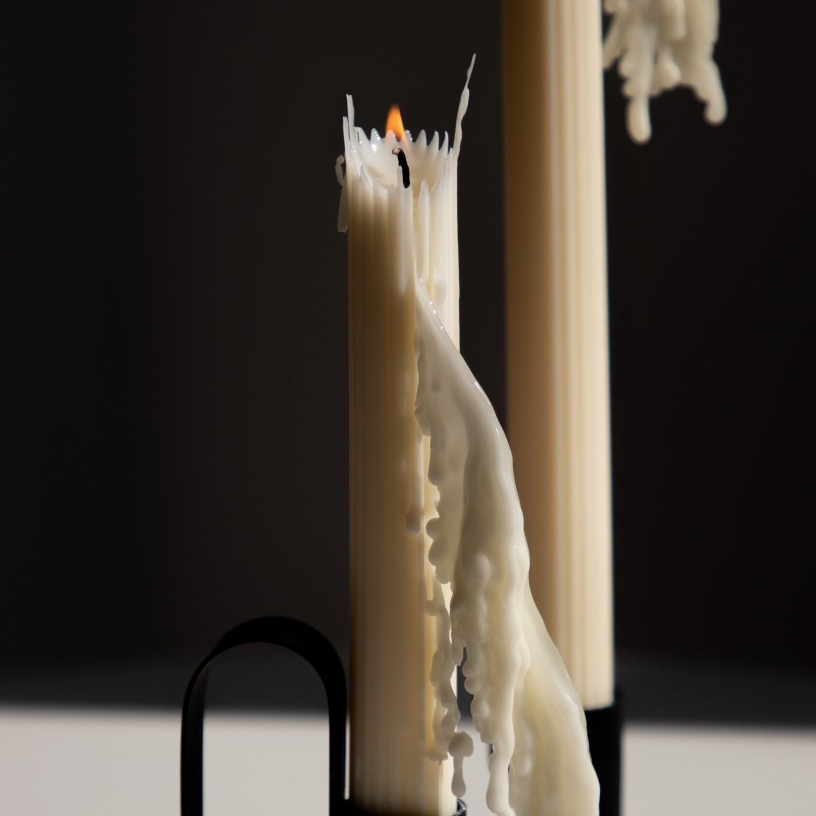Ribbed Taper Candles - set of 2 gallery detail image