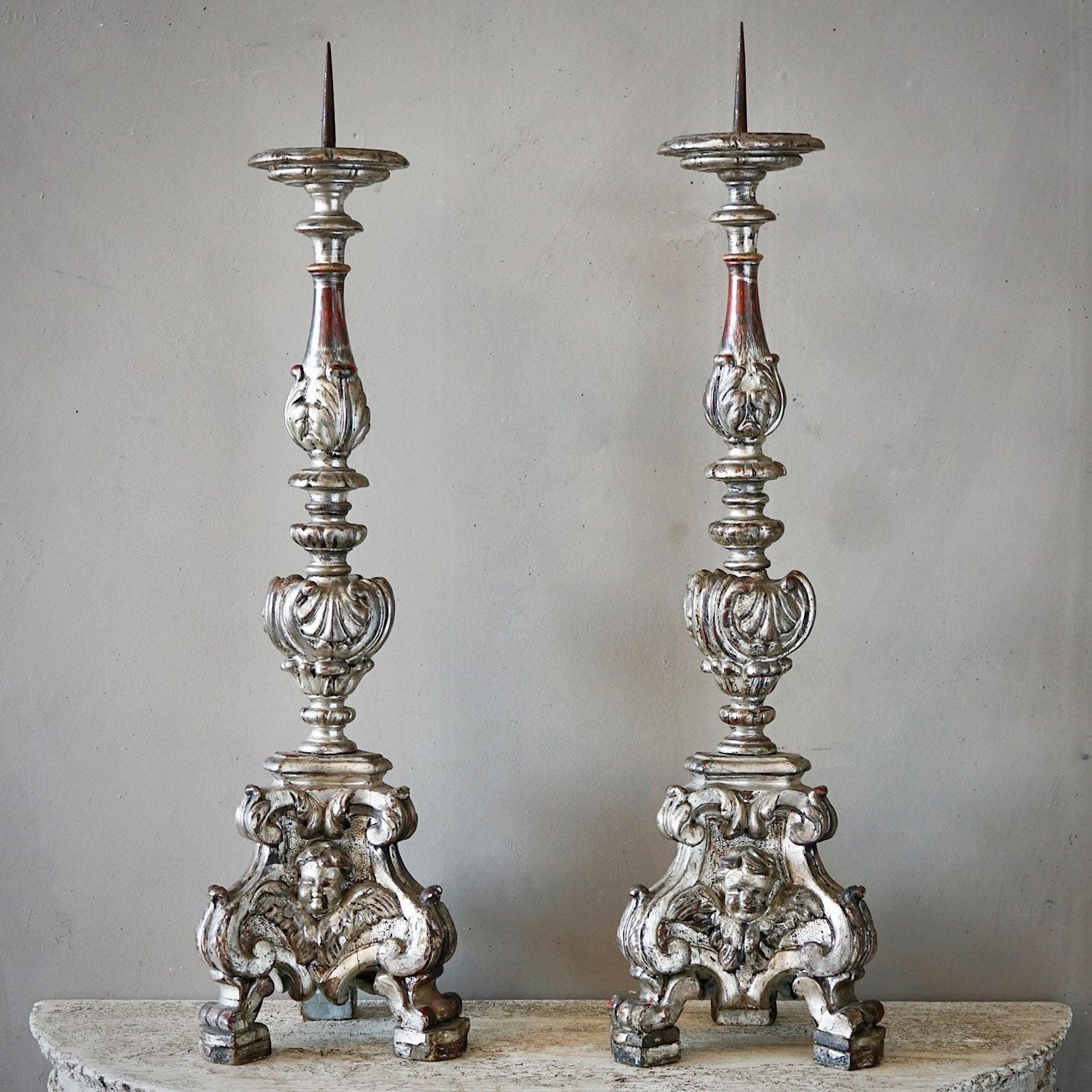 Antique Italian Torchere Candlesticks gallery detail image