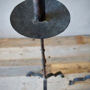 Large Antique Italian Wrought-Iron Candlesticks (Pair) gallery detail image