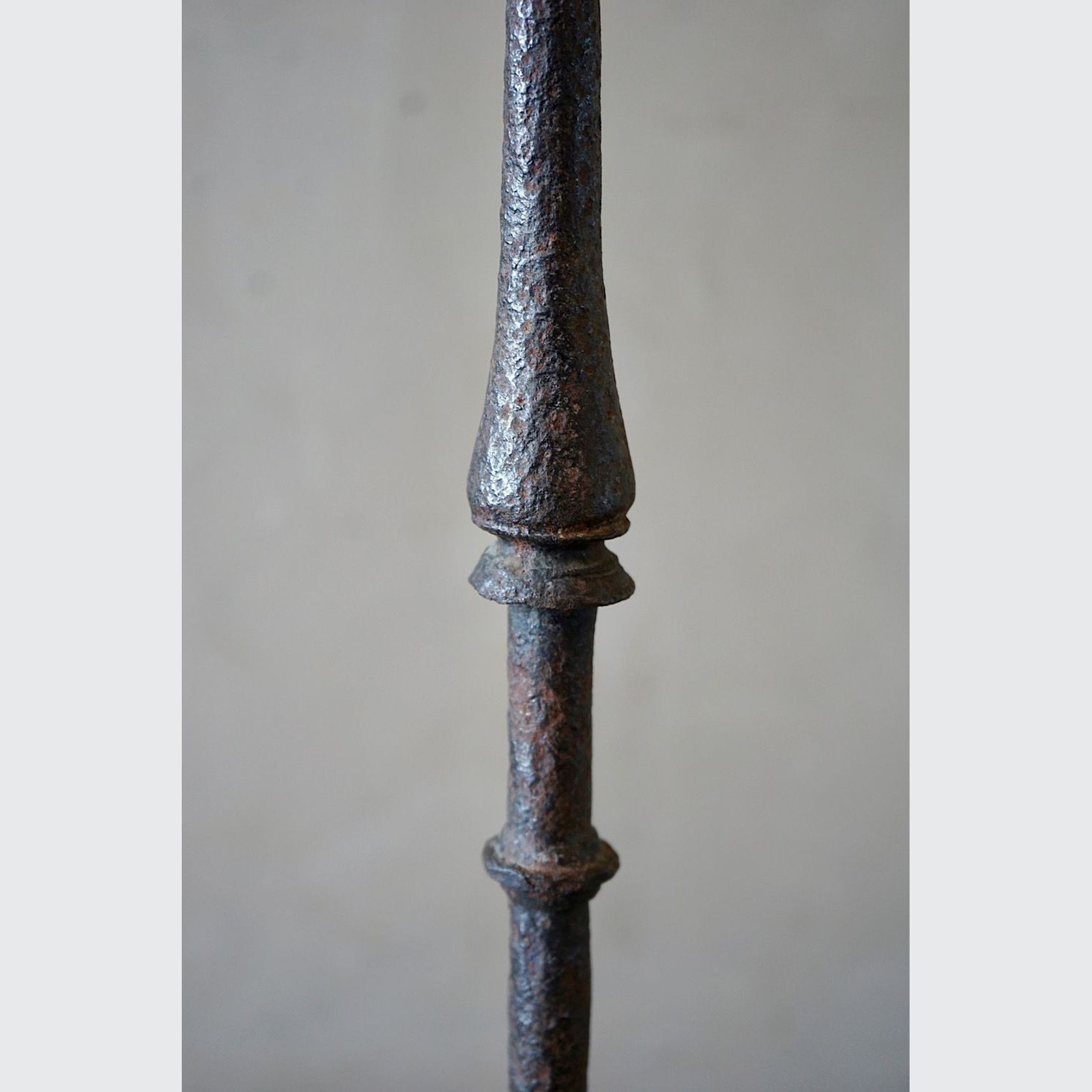 Large Antique Italian Wrought-Iron Candlesticks (Pair) gallery detail image