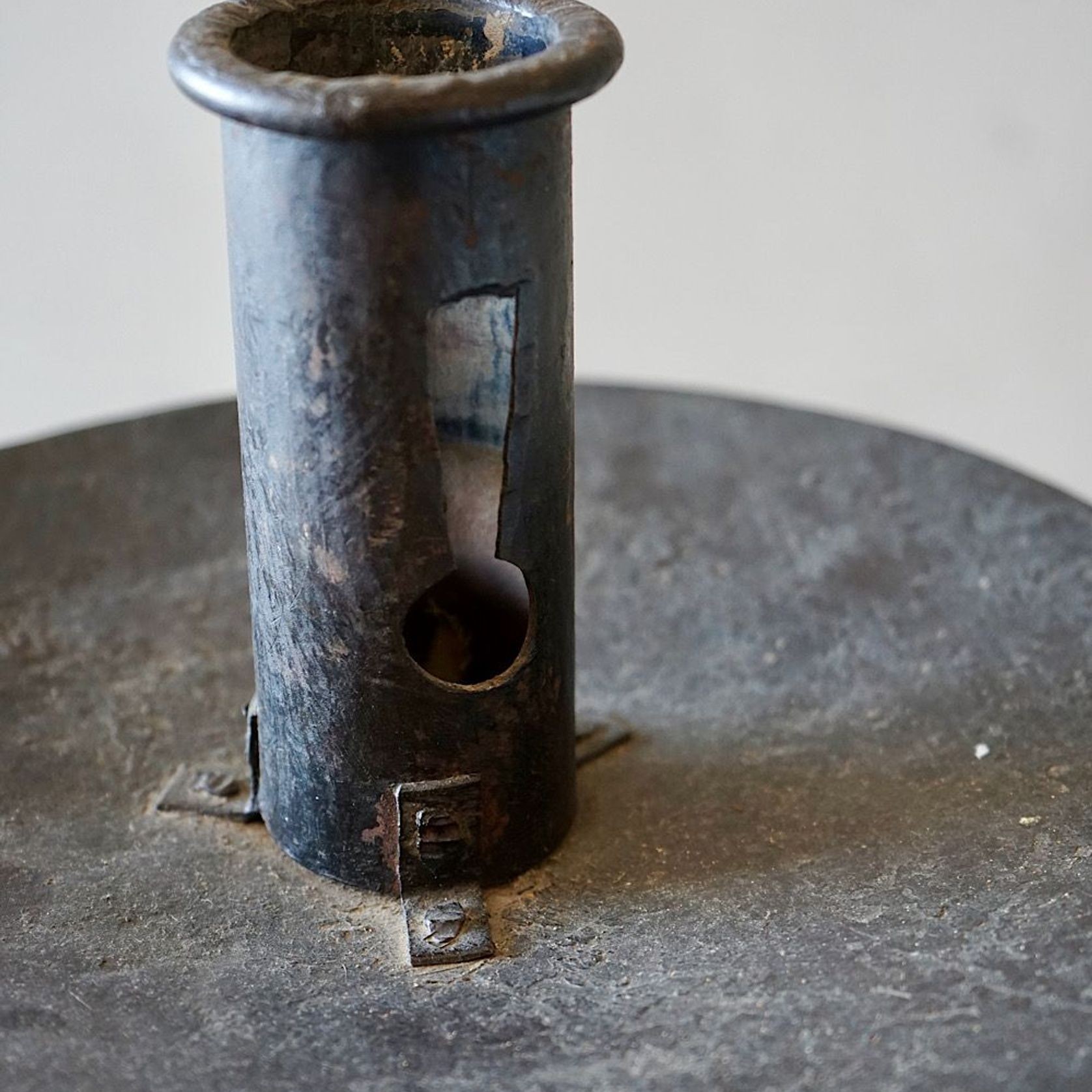 Large Antique Italian Wrought-Iron Candlesticks (Pair) gallery detail image