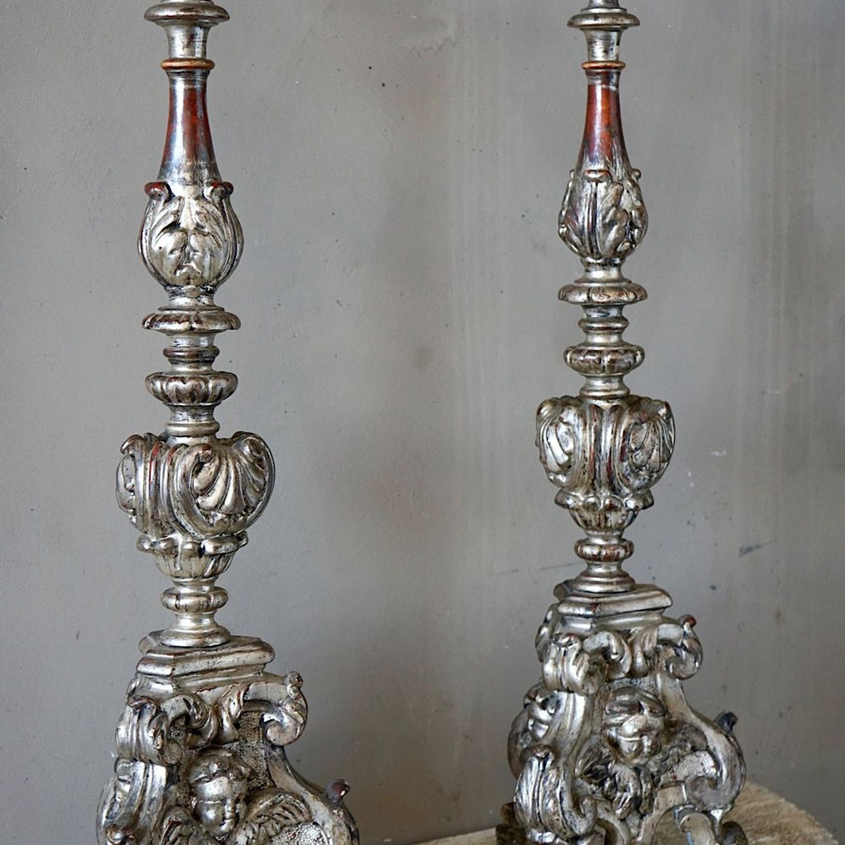 Antique Italian Torchere Candlesticks gallery detail image
