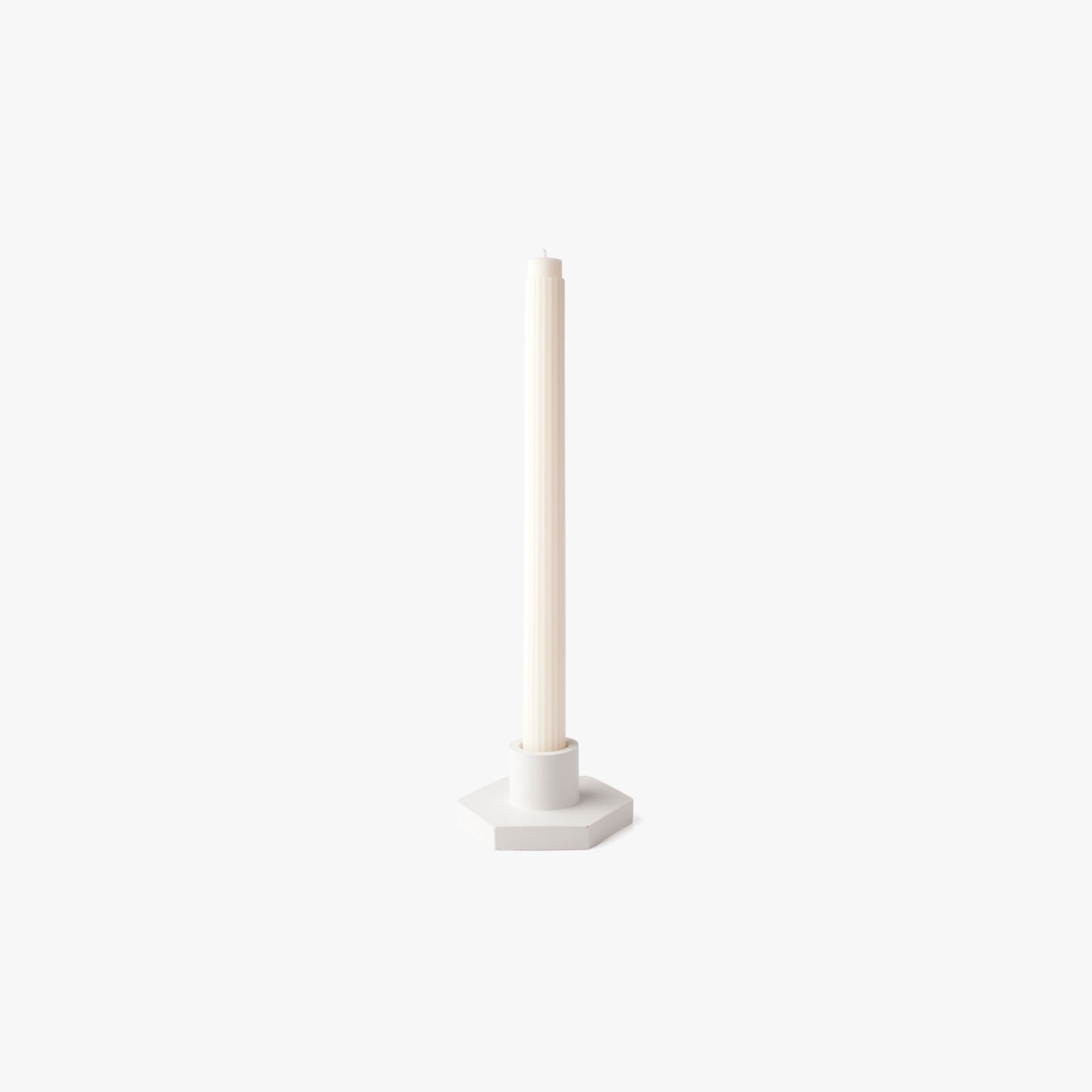 White Concrete Hex Candle Holder gallery detail image